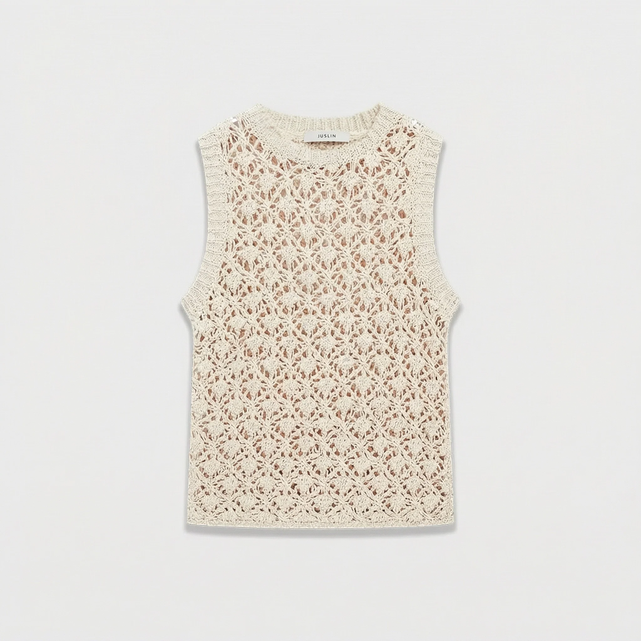 Cotton Openwork Knit Vest - Image 6