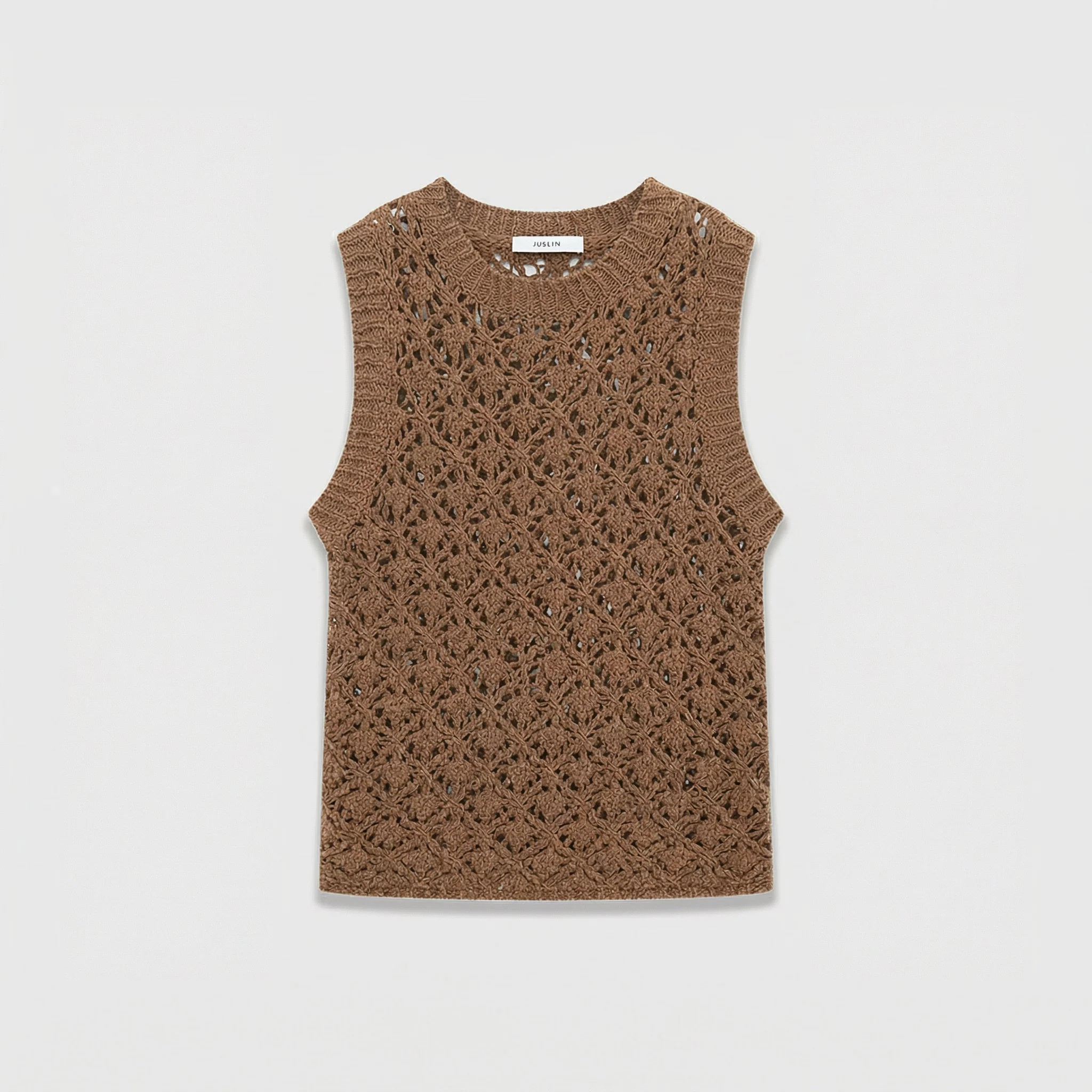 Cotton Openwork Knit Vest - Image 7