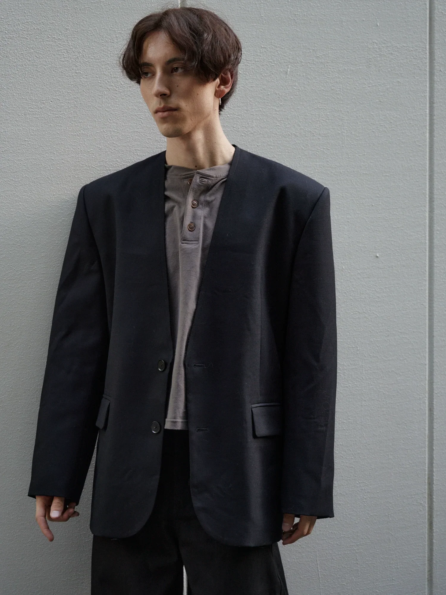 Cotton Stretch Henley Long-Sleeve Tee - Image 2