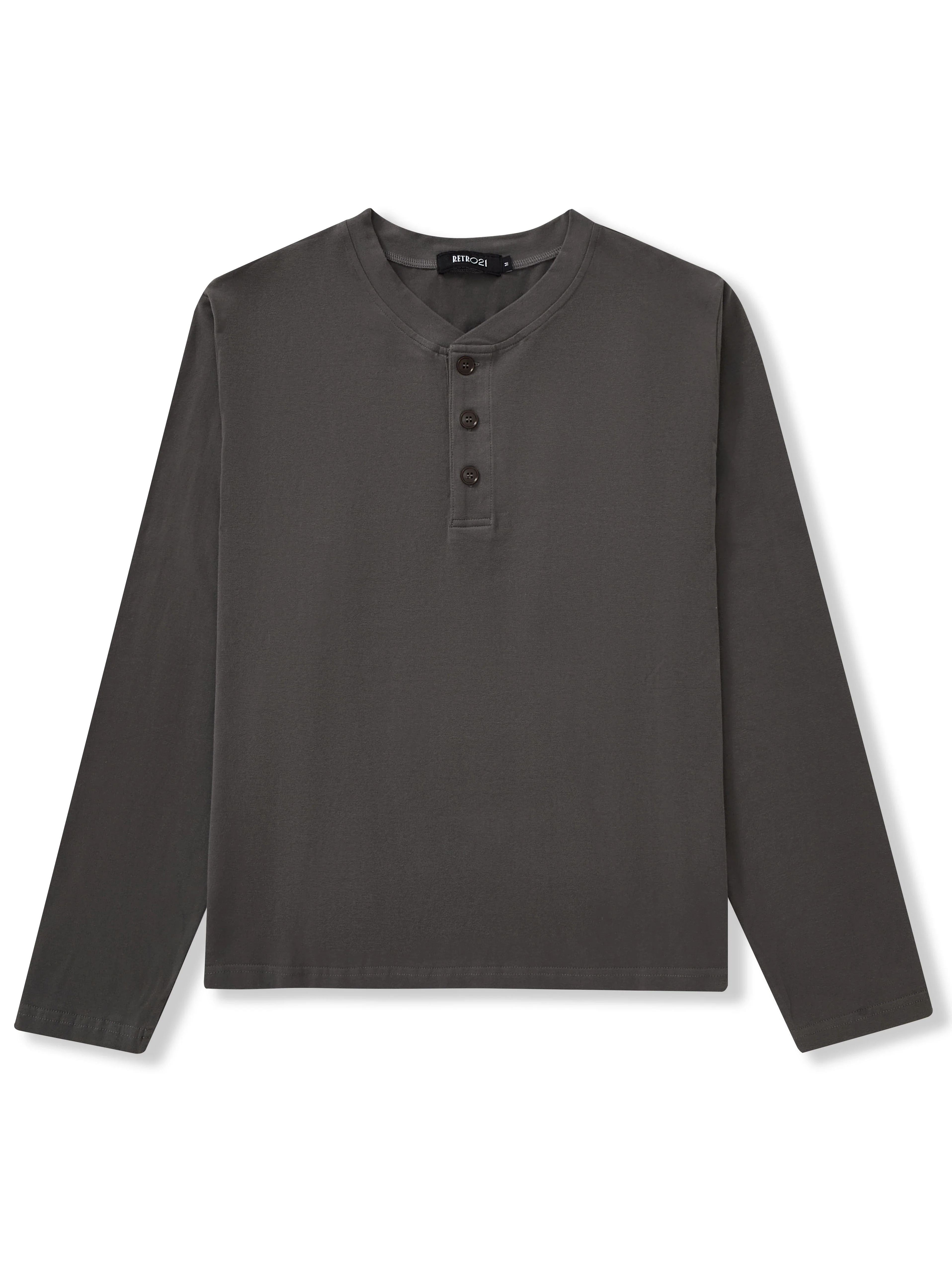 Cotton Stretch Henley Long-Sleeve Tee - Image 6