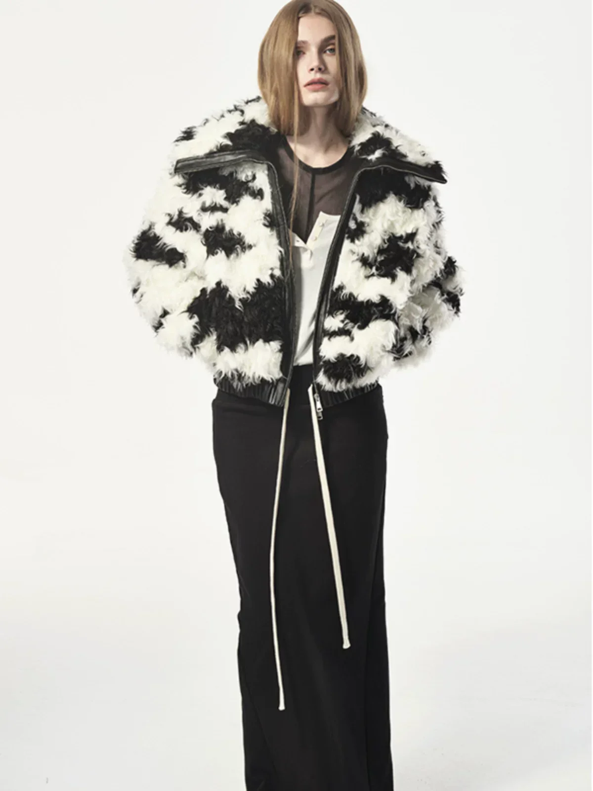 Cow Print Fur Jacket - Image 3