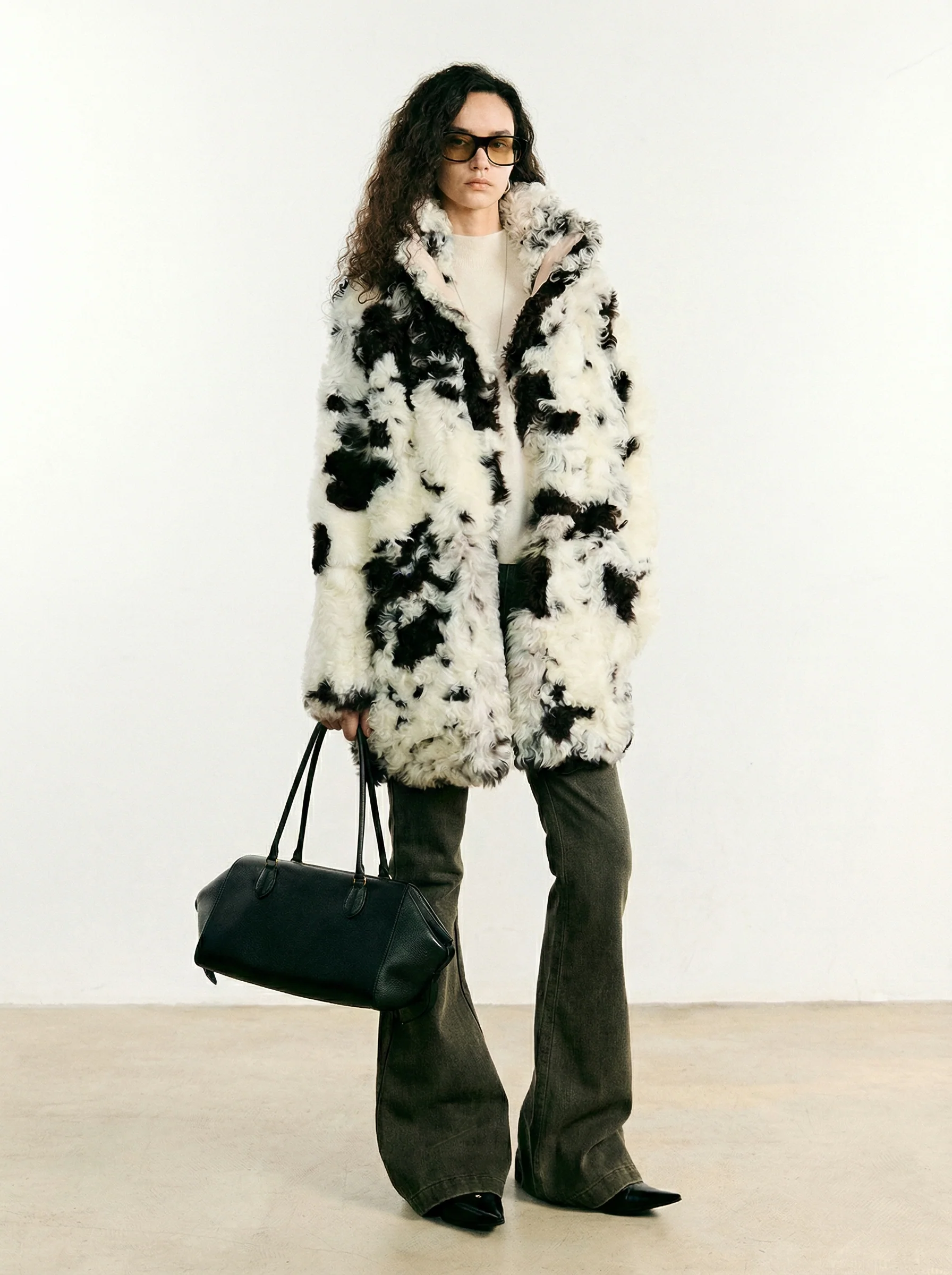 Cow-Print Tigrado Shearling Coat - Image 2