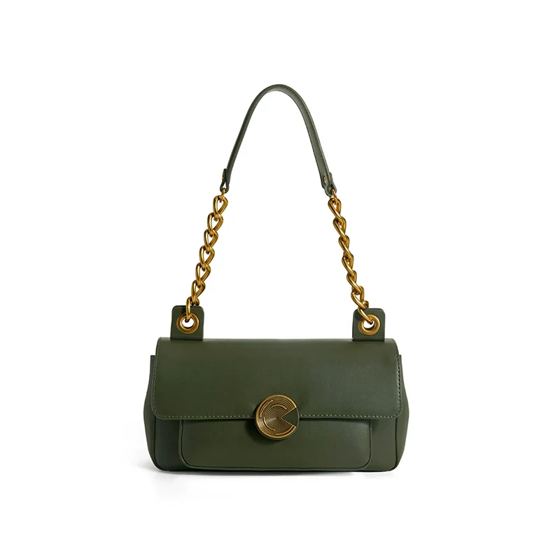Cowhide Chain Shoulder Bag - Image 2