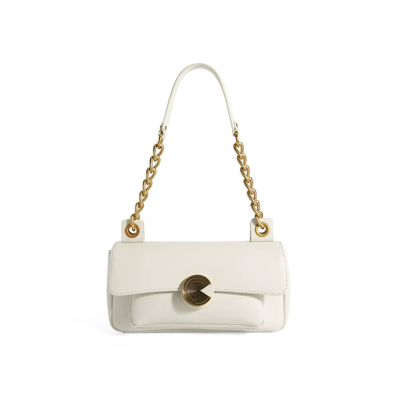 Cowhide Chain Shoulder Bag - Image 4