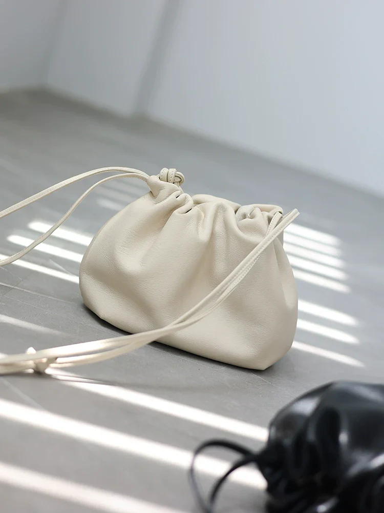 Cowhide Drawstring Mini Pouch