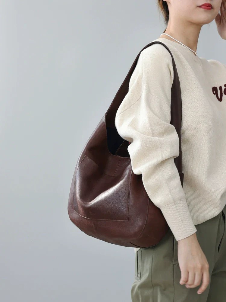 Cowhide Hobo Shoulder Bag - Image 3