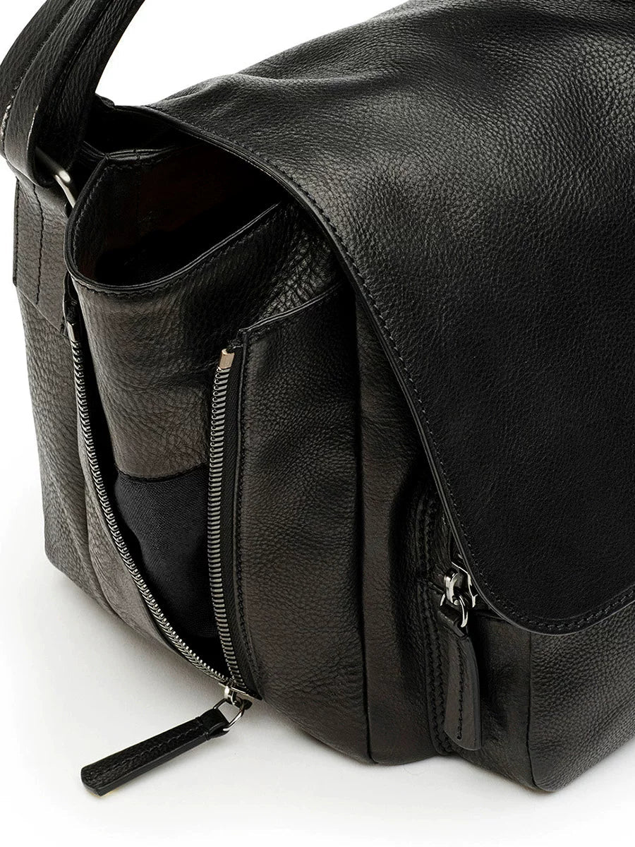 Cowhide Leather Crossbody Messenger Bag - Image 5