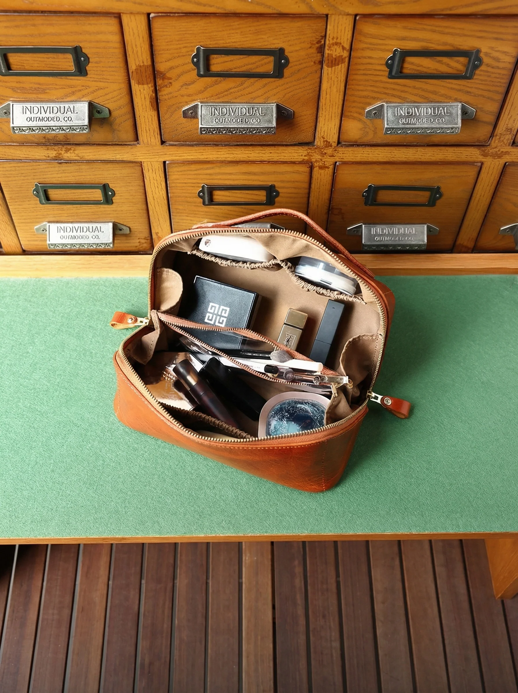 Cowhide Leather Travel Pouch