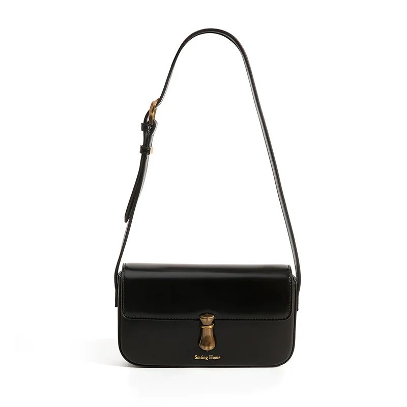 Cowhide Lock Shoulder Bag - Image 2