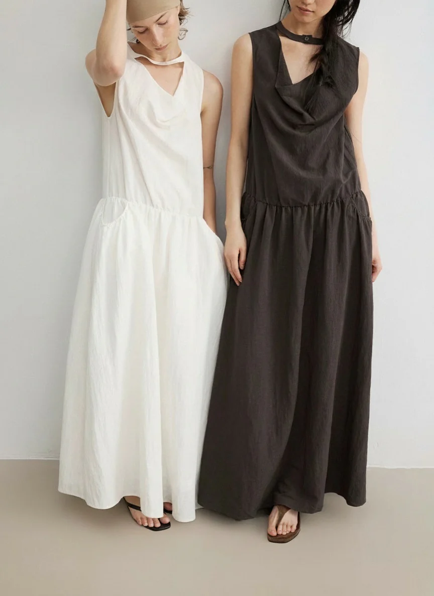 Cowl Keyhole Maxi Dress - Image 4