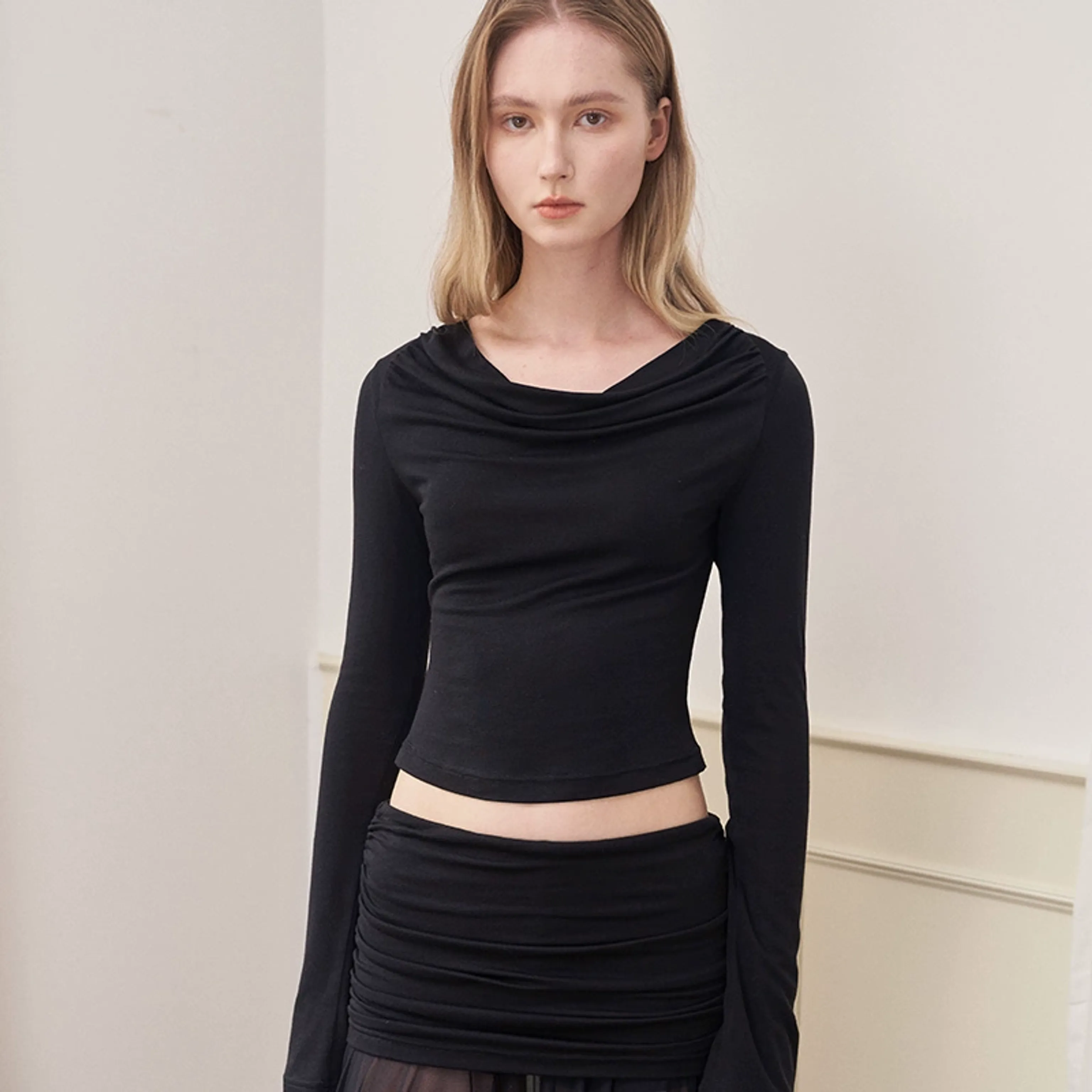 Cowl Neck Long Sleeve Top - Image 6
