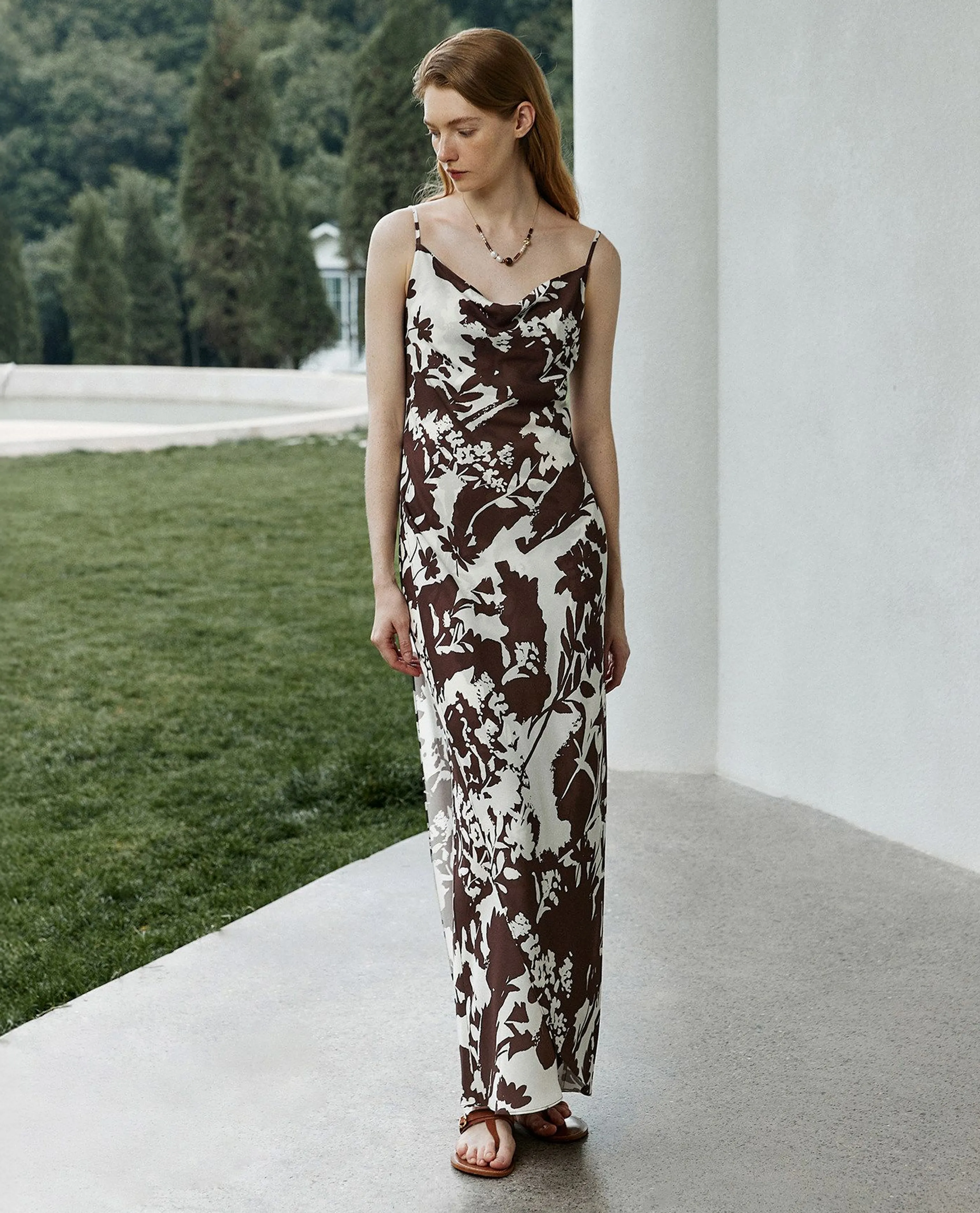 Cowl-Neck Printed Slip Dress - Image 7