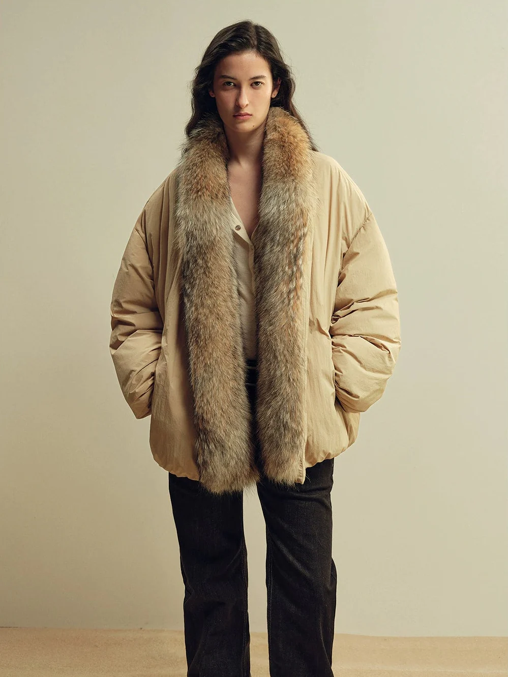 Coyote Fur Collar Down Parka - Image 2
