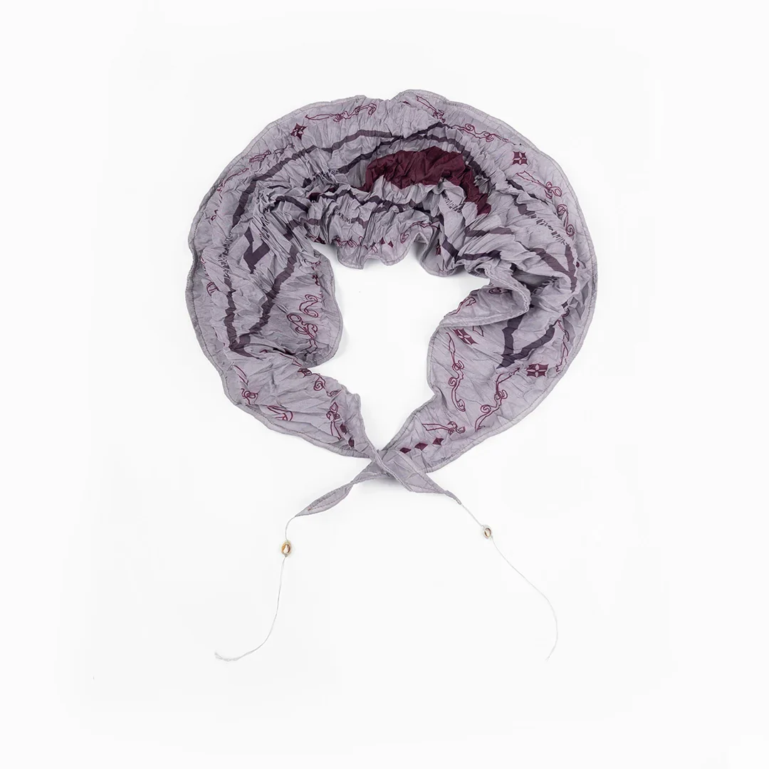 Creased Drawstring Silk Scarf - Image 4