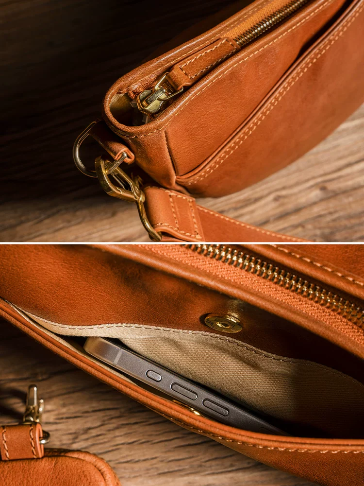 Crescent Top-Grain Leather Crossbody - Image 4