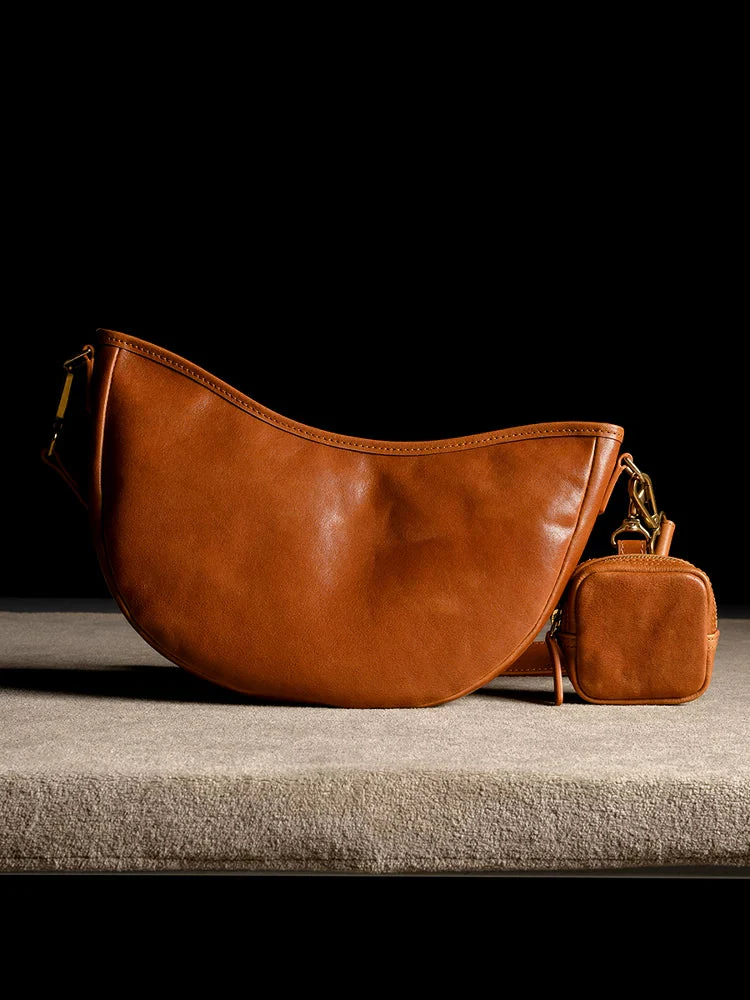 Crescent Top-Grain Leather Crossbody - Image 5