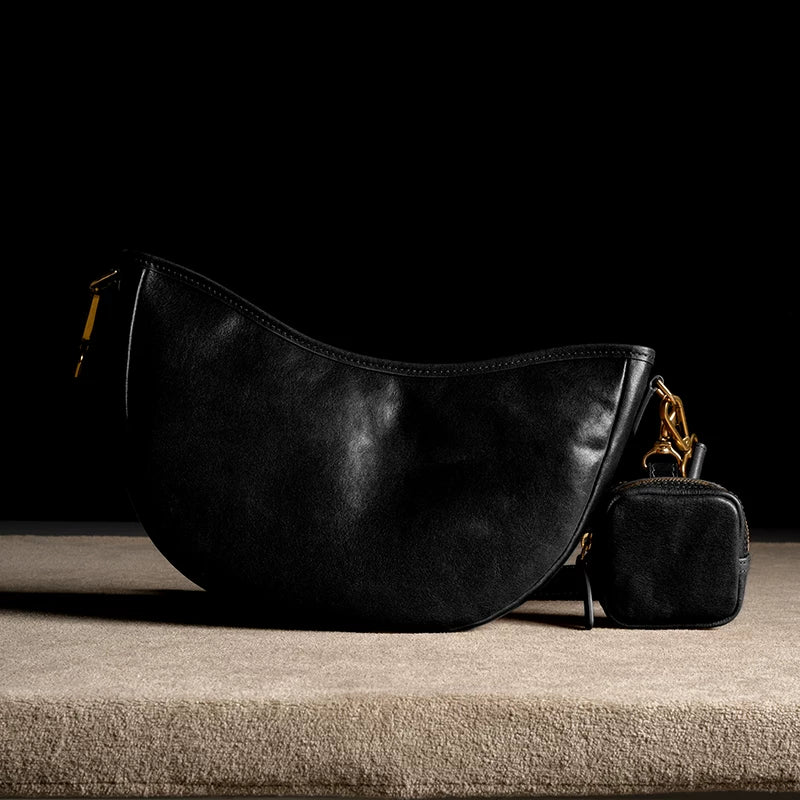 Crescent Top-Grain Leather Crossbody - Image 7