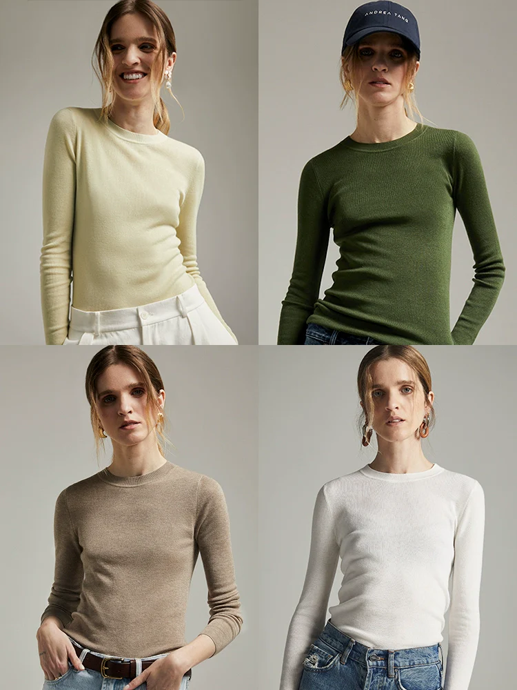 Crew Neck Cashmere Blend Top - Image 2