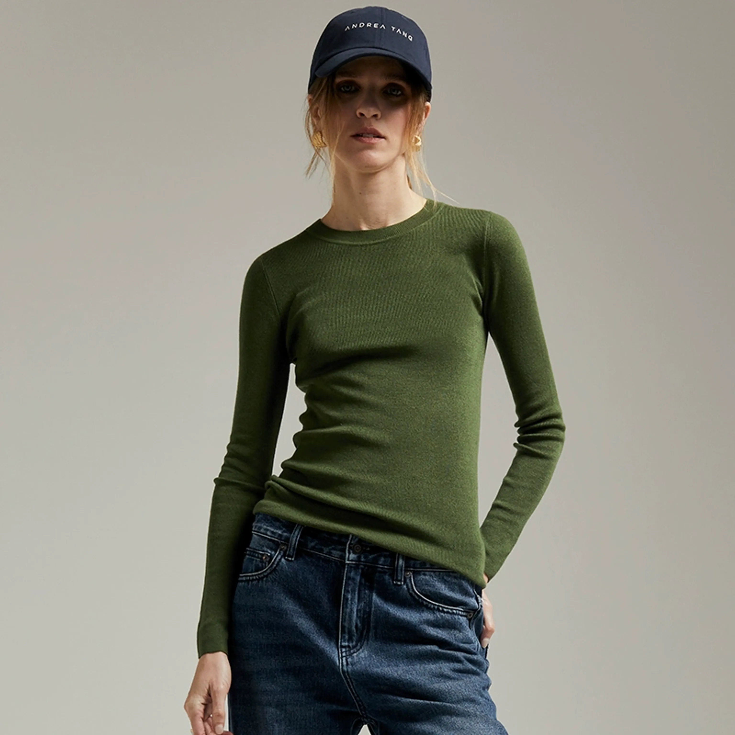 Crew Neck Cashmere Blend Top - Image 5