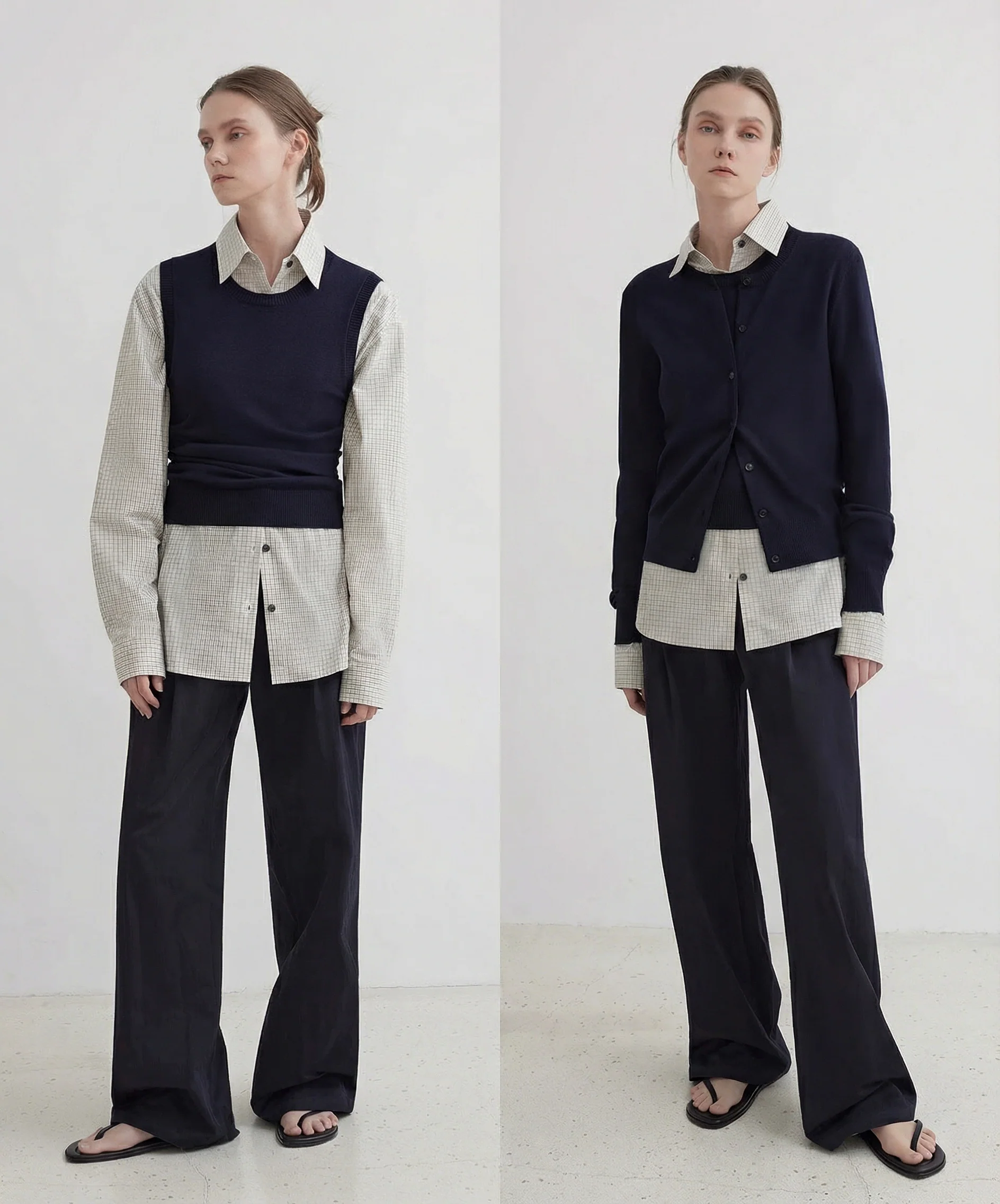 Crewneck Knit Vest & Cardigan Set - Image 3
