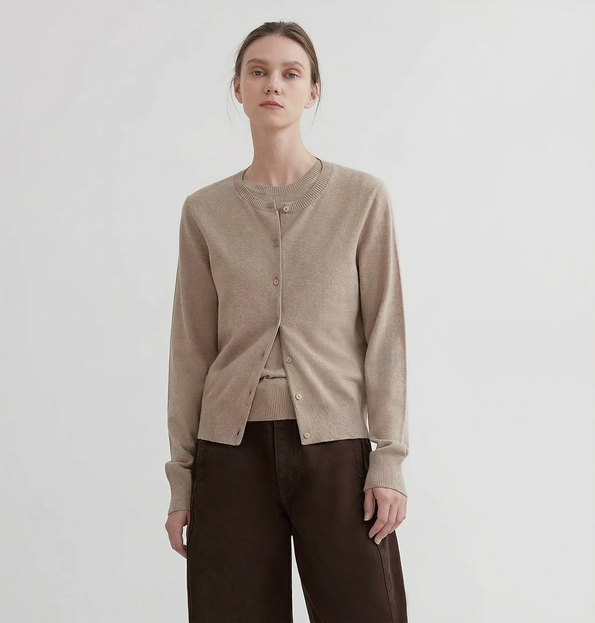 Crewneck Knit Vest & Cardigan Set - Image 7