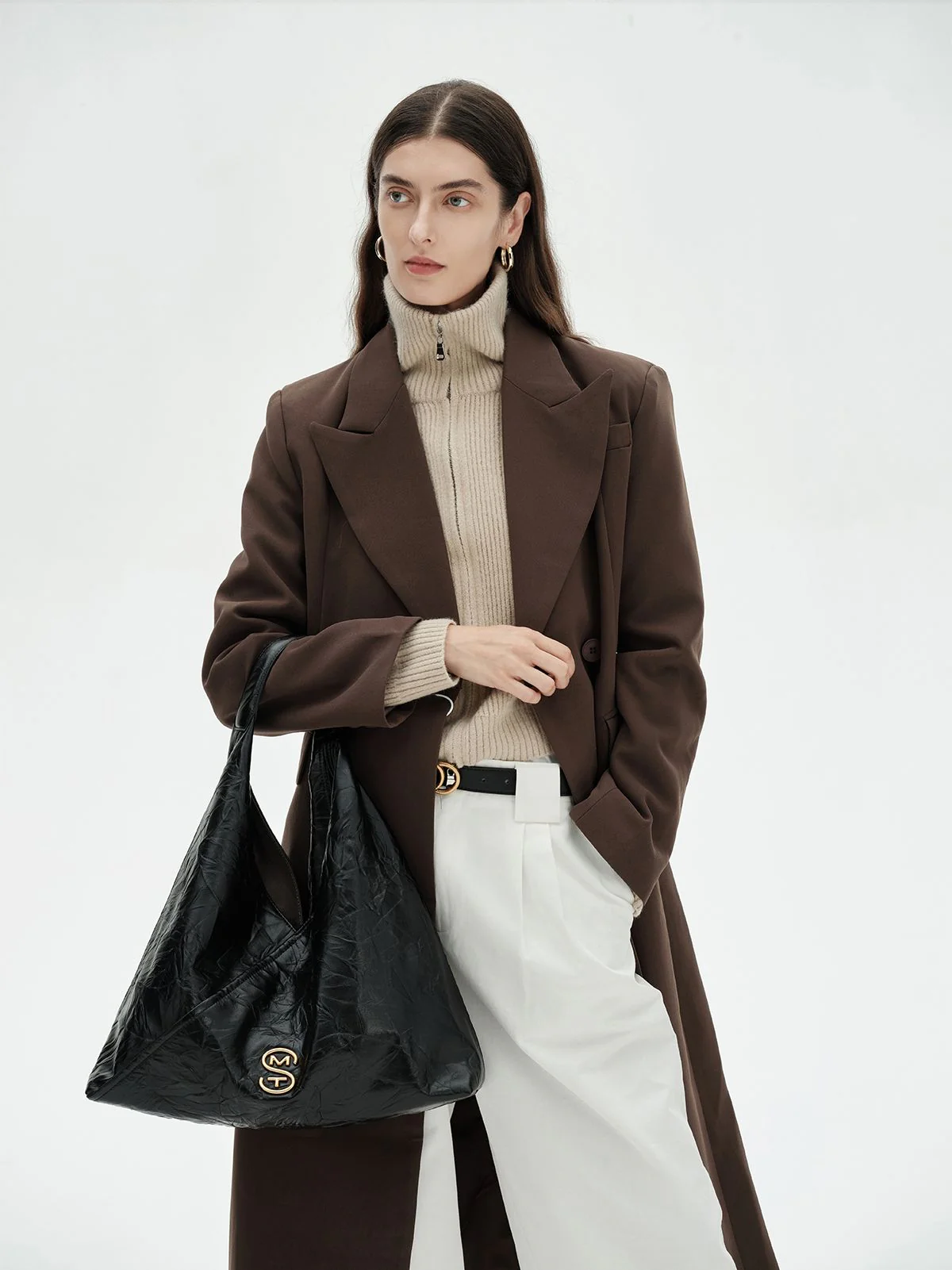 Crinkle Cowhide Hobo Tote - Image 2