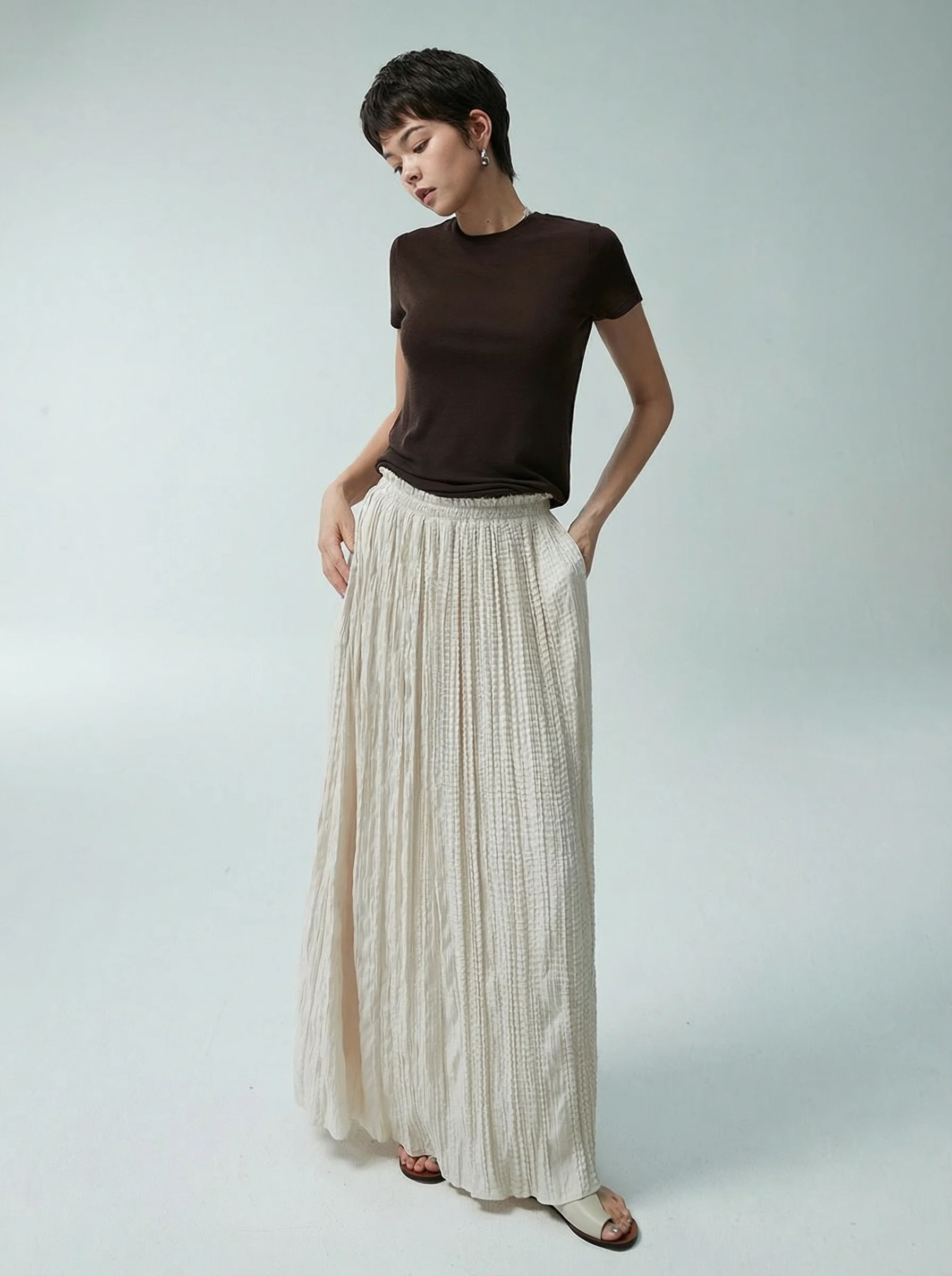 Crinkle Maxi Skirt - Image 3