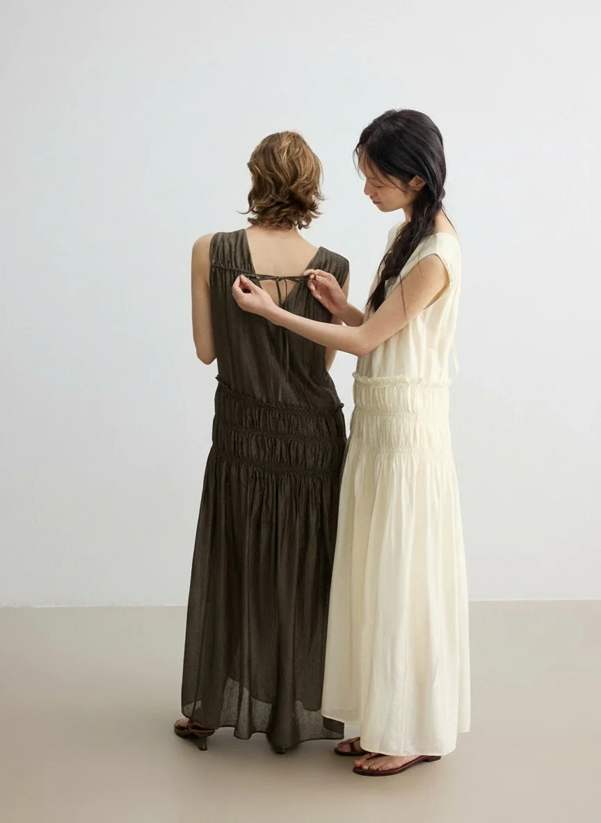 Crinkle Tiered Maxi Dress - Image 4