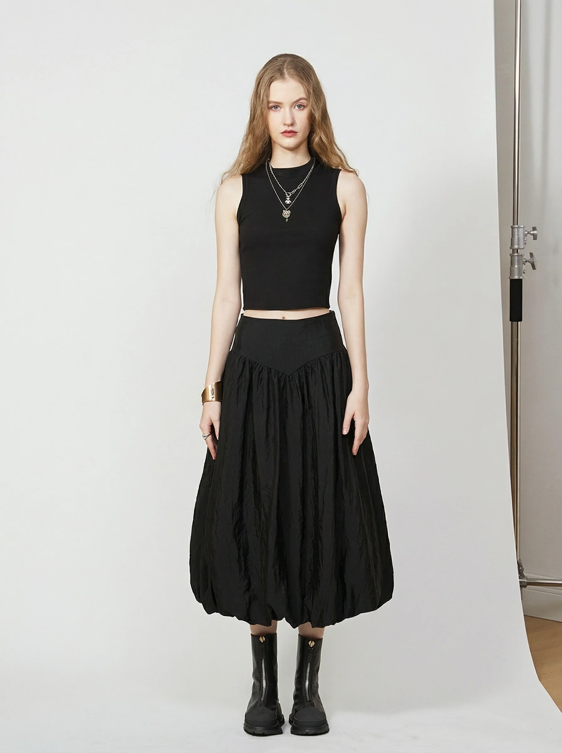 Crinkled Balloon Midi Skirt - Image 6