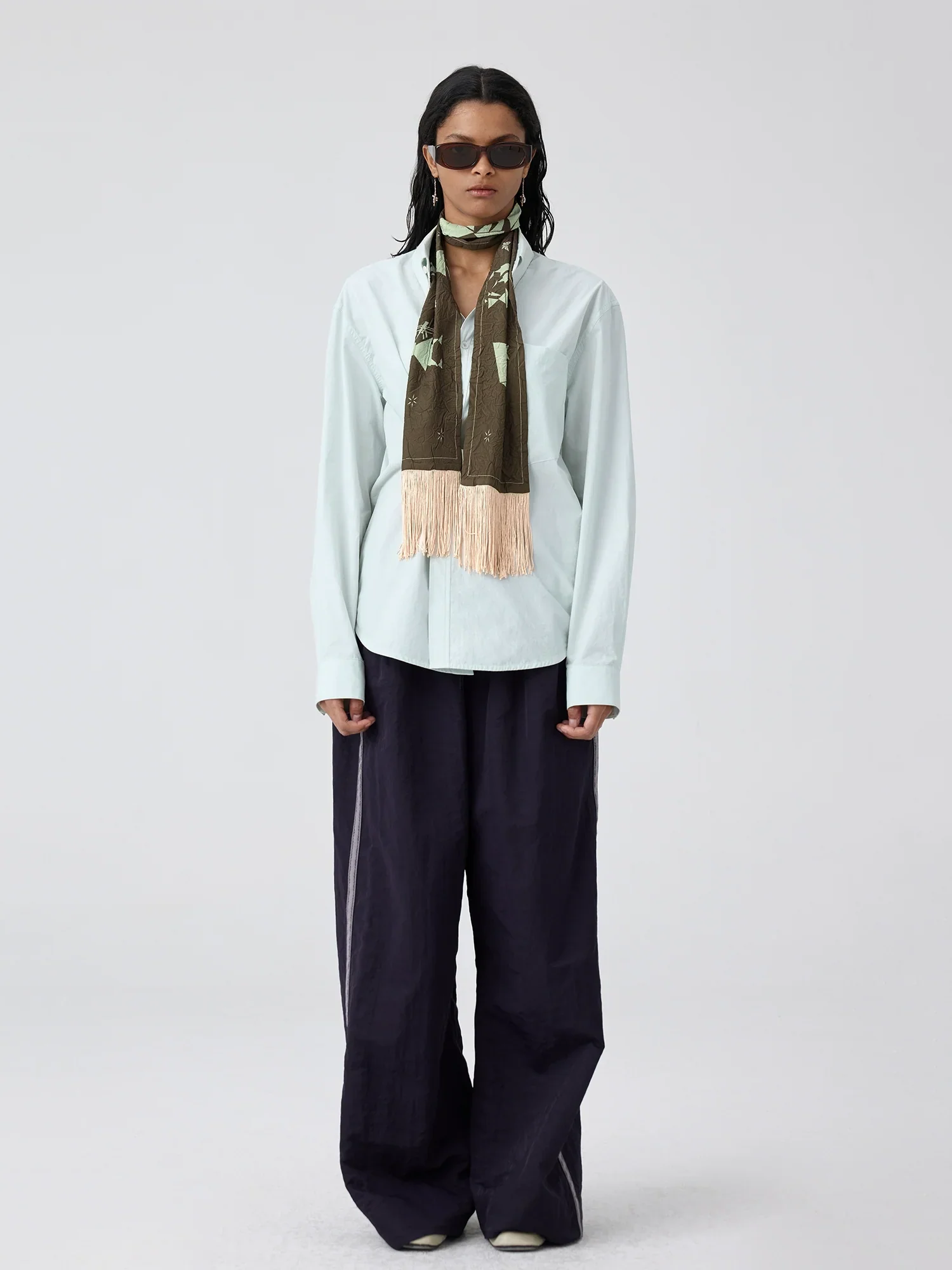 Crinkled Geometric Scarf - Image 3