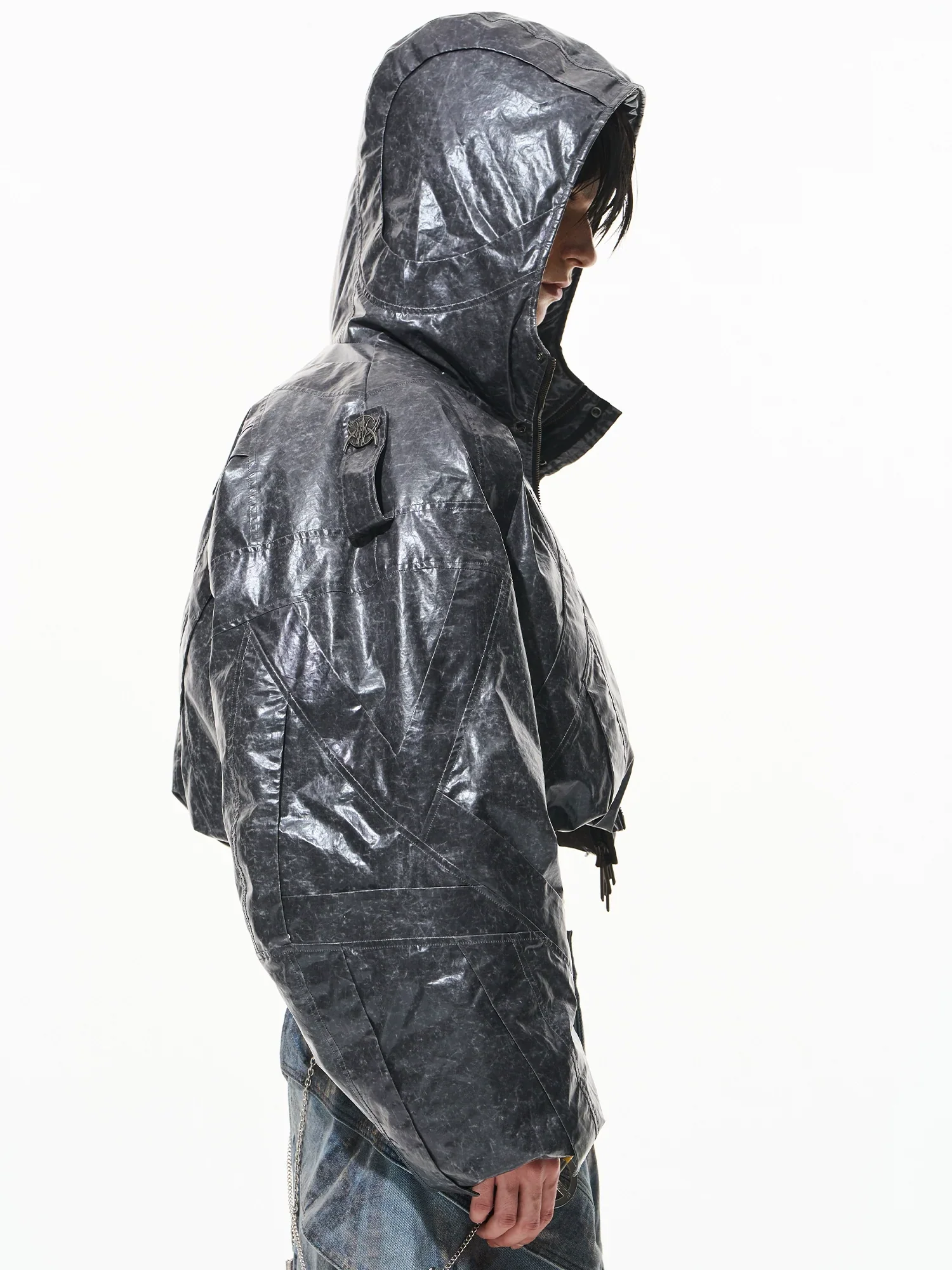 Crinkled Hooded Jacket - Image 2
