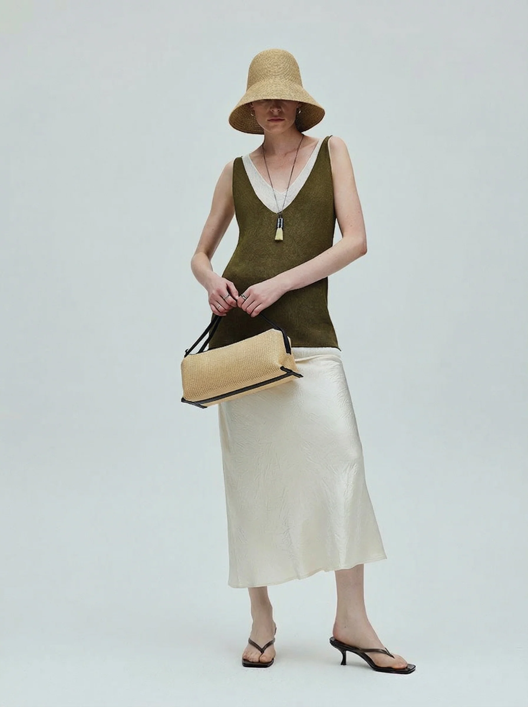 Crinkled Maxi Slip Skirt - Image 3
