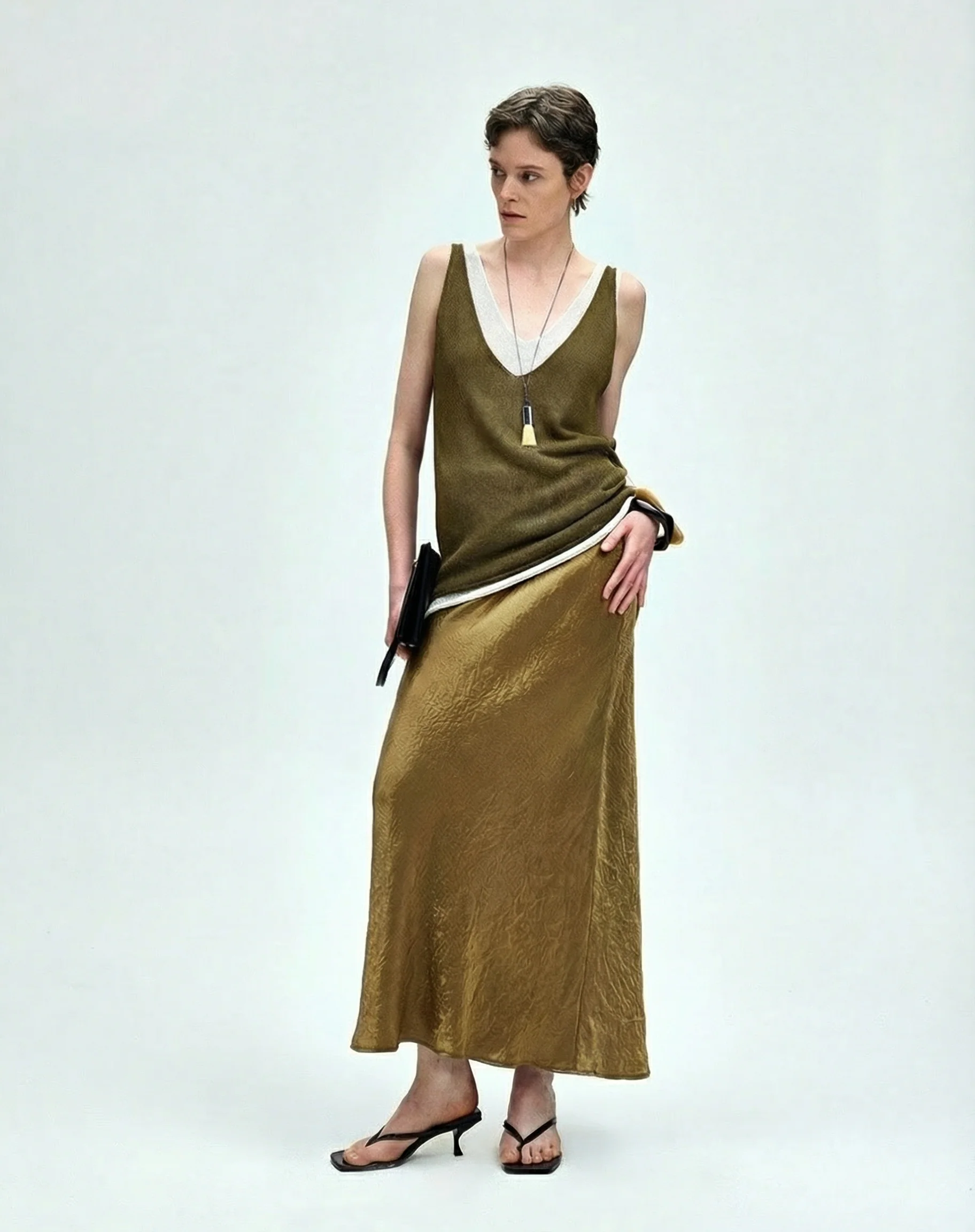 Crinkled Maxi Slip Skirt - Image 5
