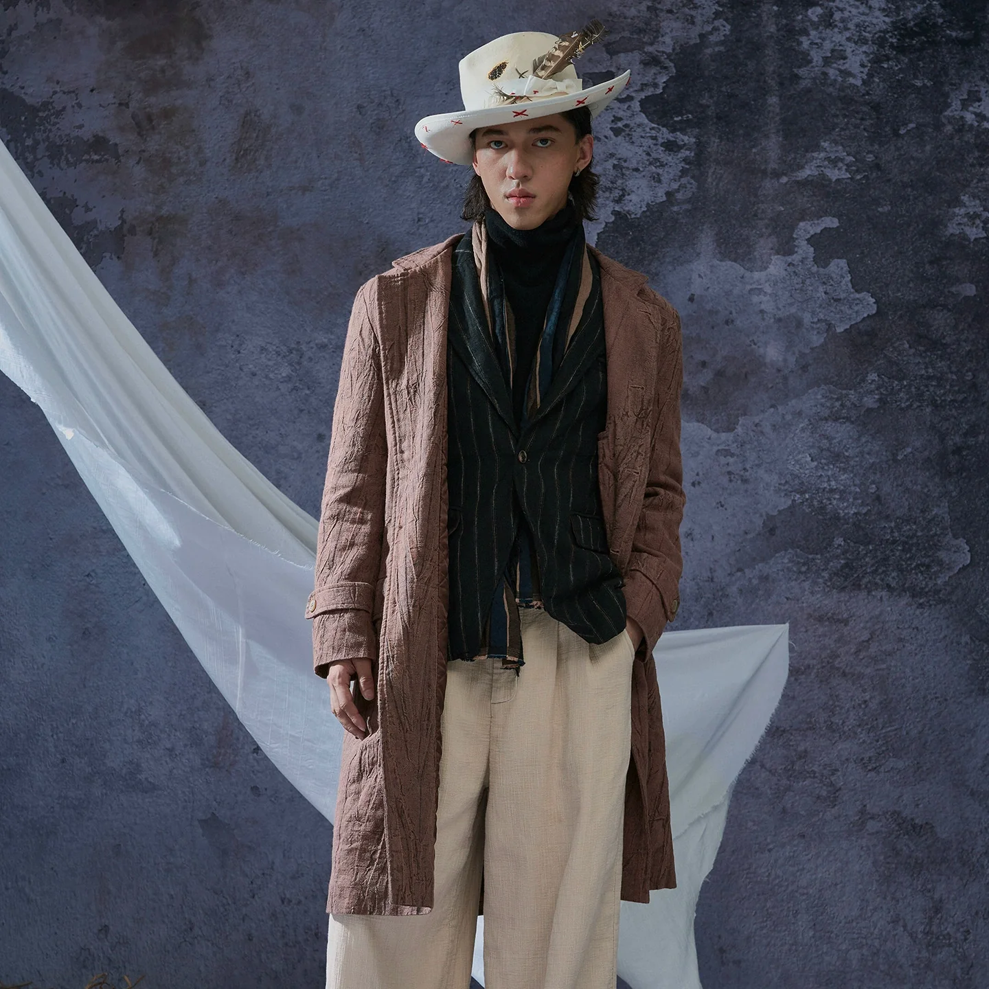 Crinkled Ramie-Cotton Overcoat - Image 6