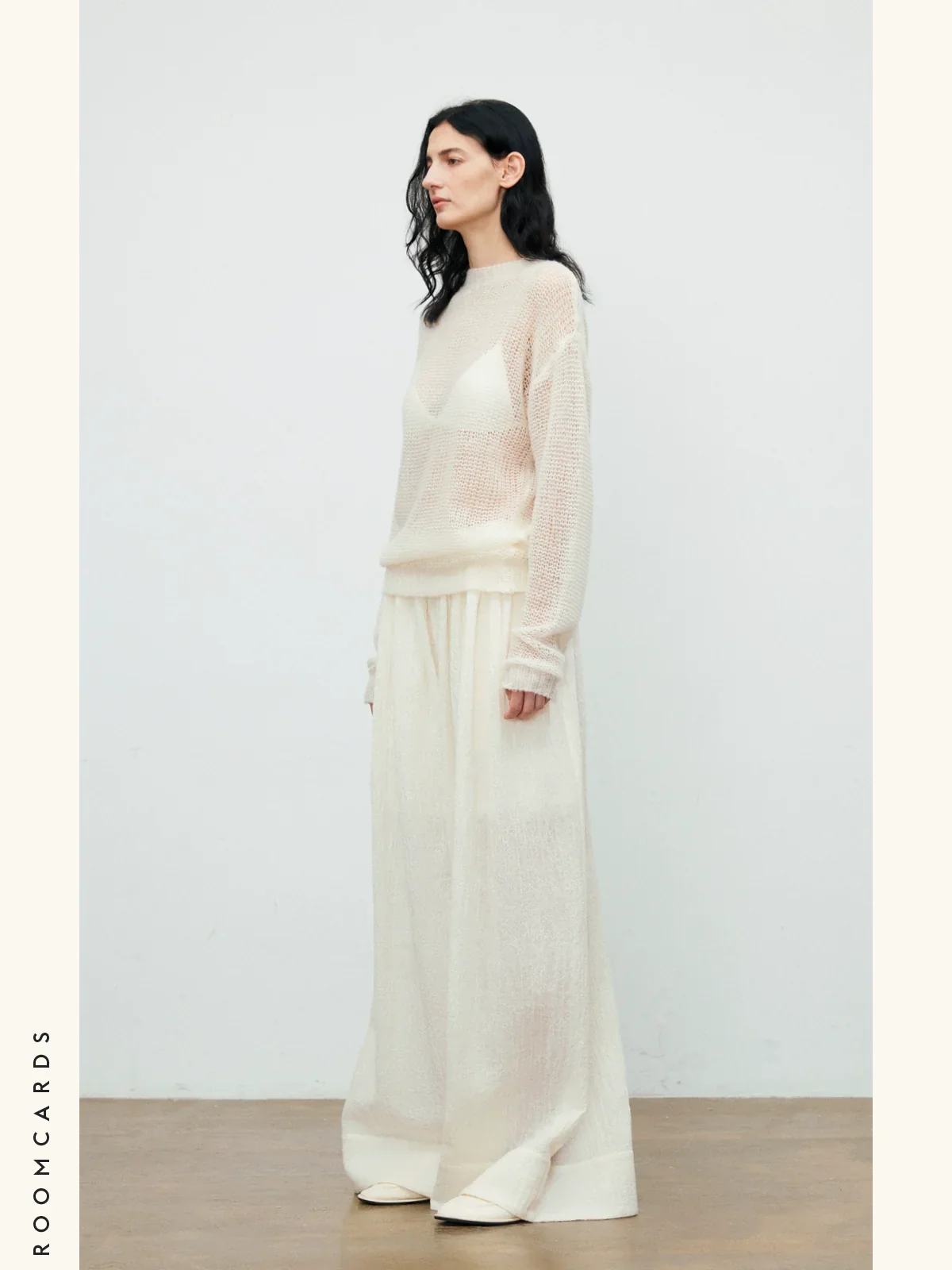 Crinkled Wool Wide-Leg Pants - Image 2
