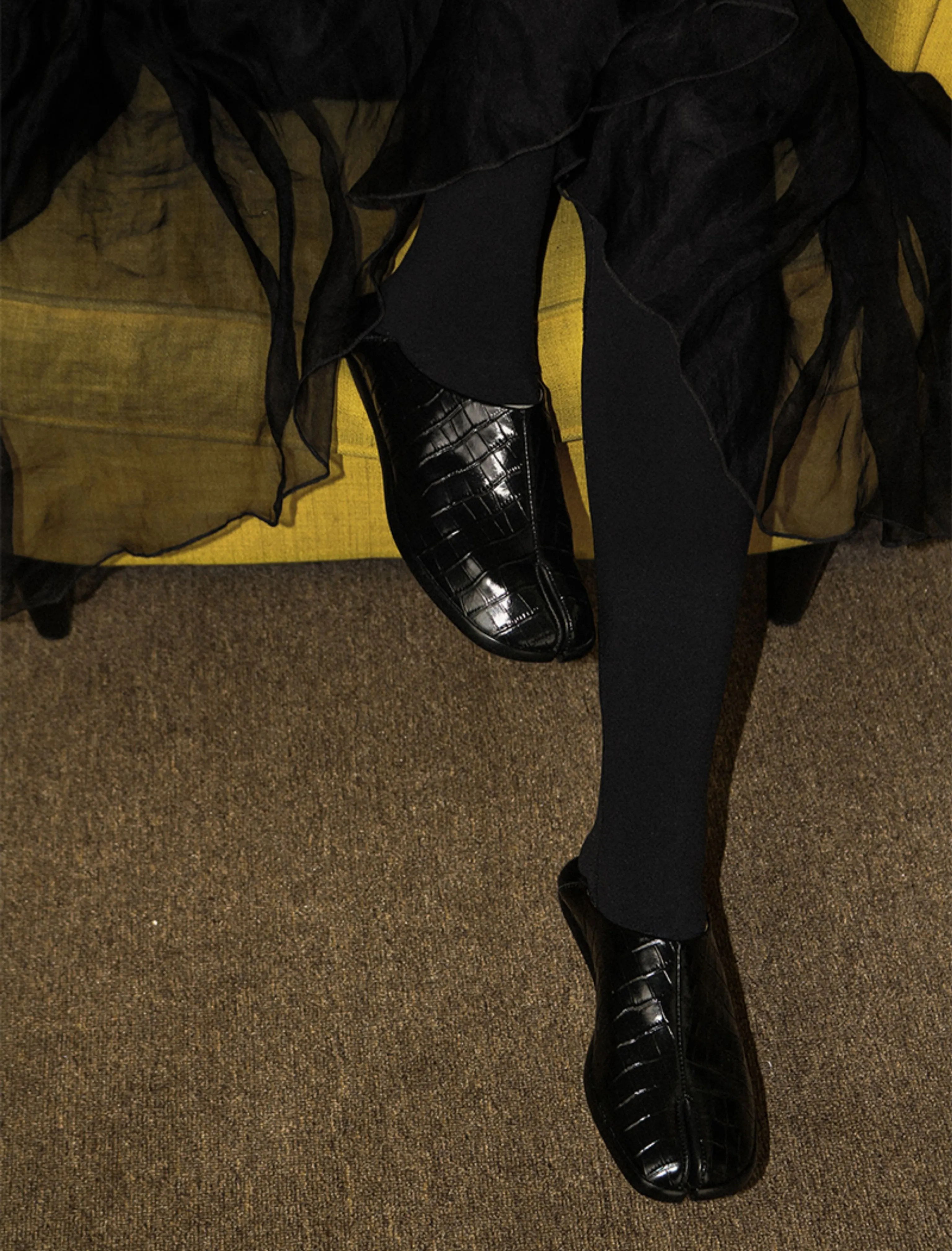 Croc-Embossed Tabi Loafers - Image 6