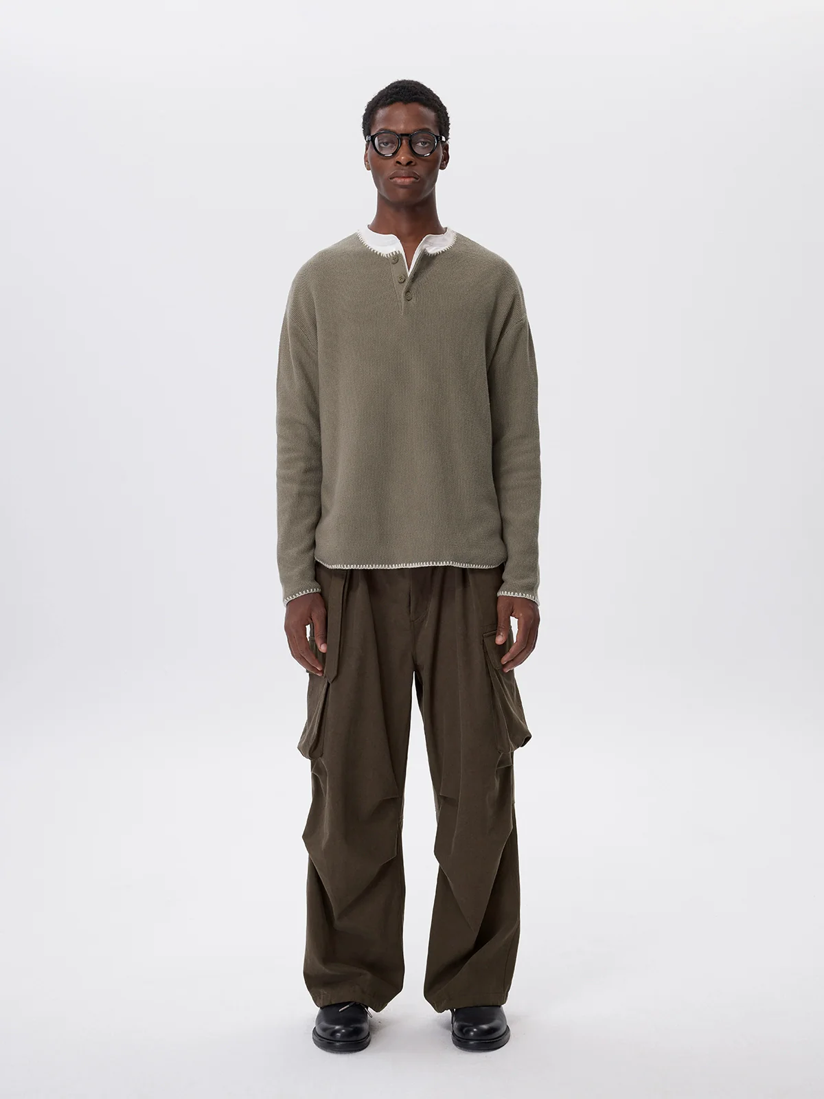 Crochet-Edge Cotton Henley - Image 4