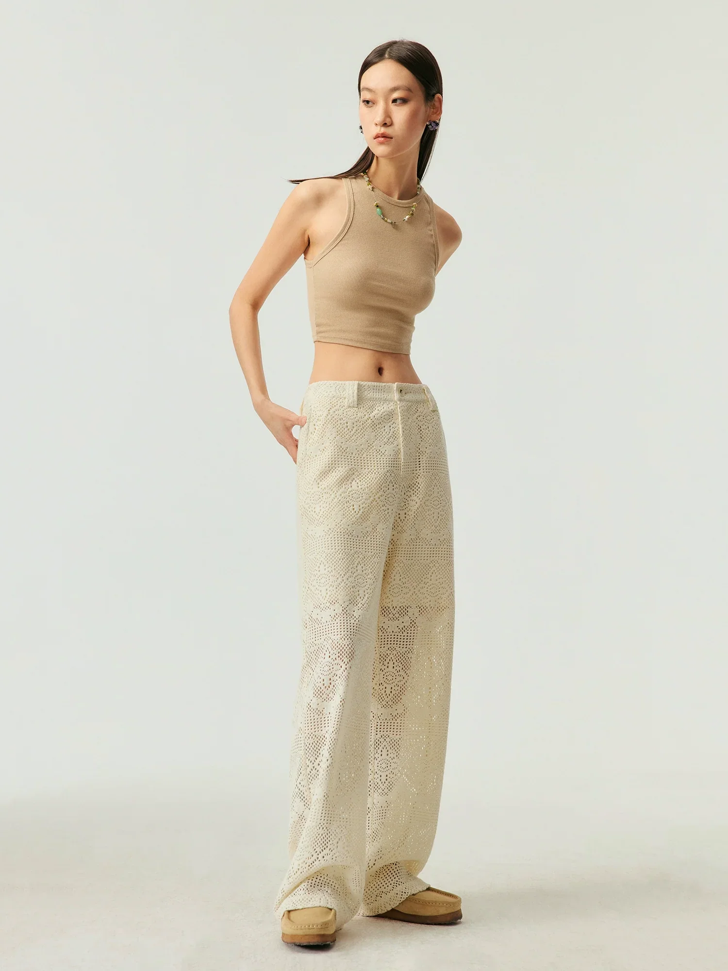 Crochet Lace Wide-Leg Trousers - Image 2