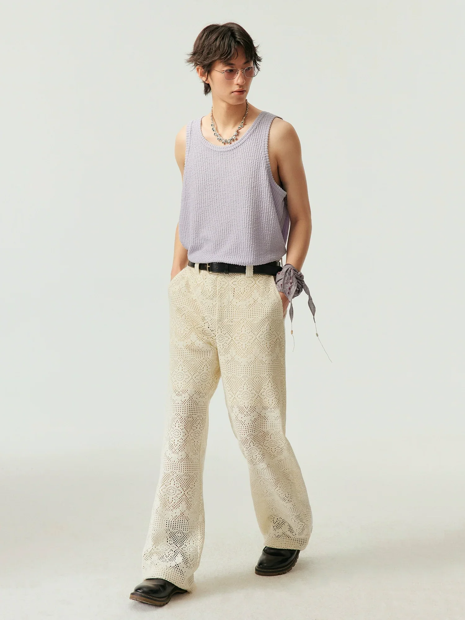 Crochet Lace Wide-Leg Trousers - Image 4