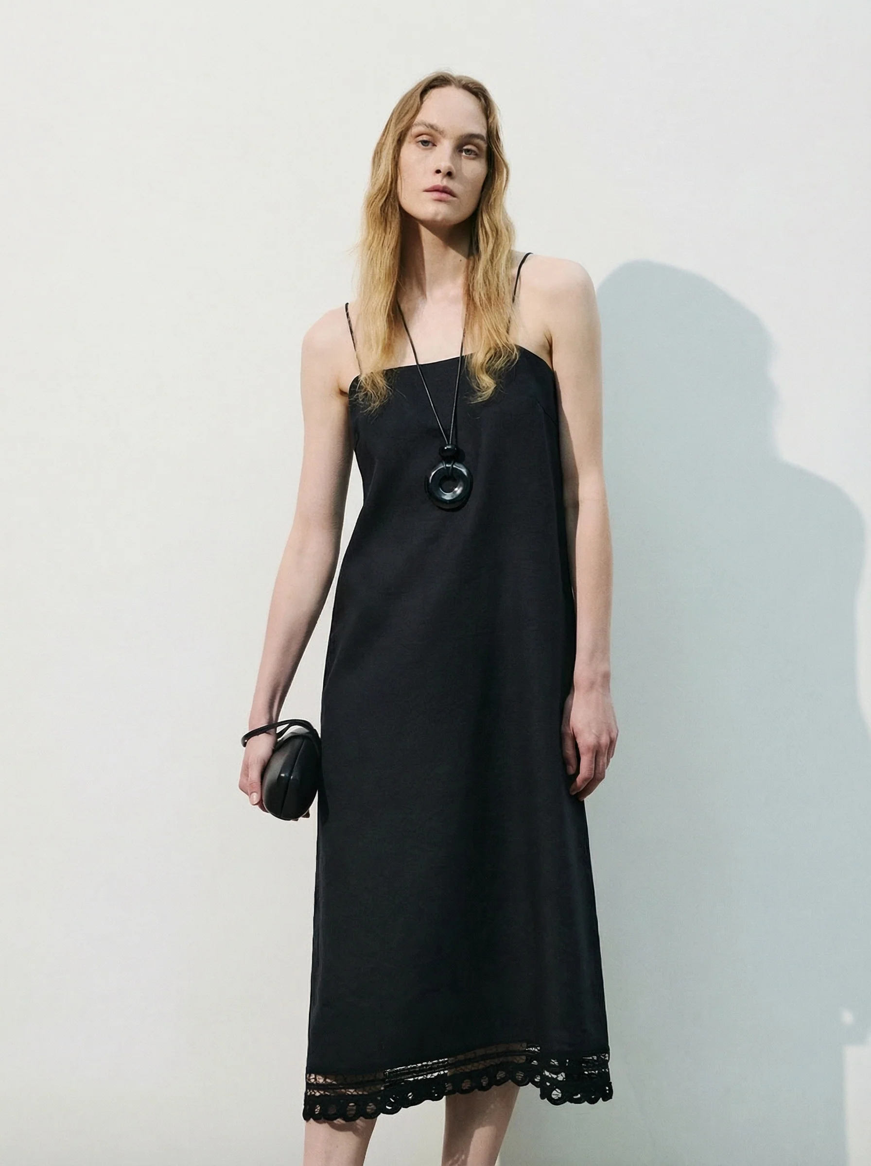 Crochet-Trim Linen Slip Dress - Image 3