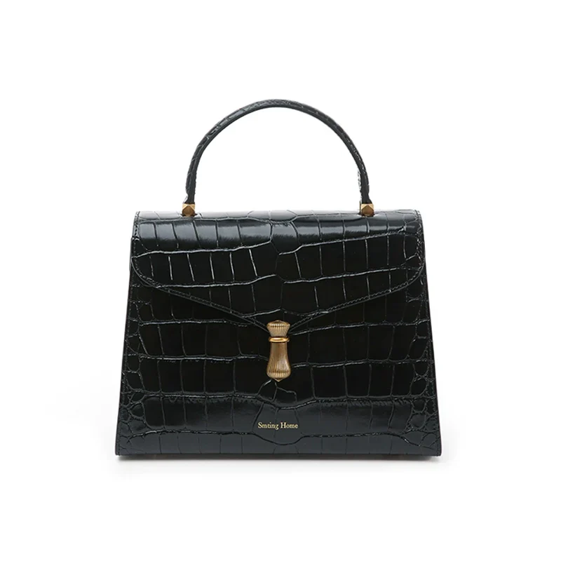 Crocodile-Embossed Mini Top-Handle Bag - Image 2