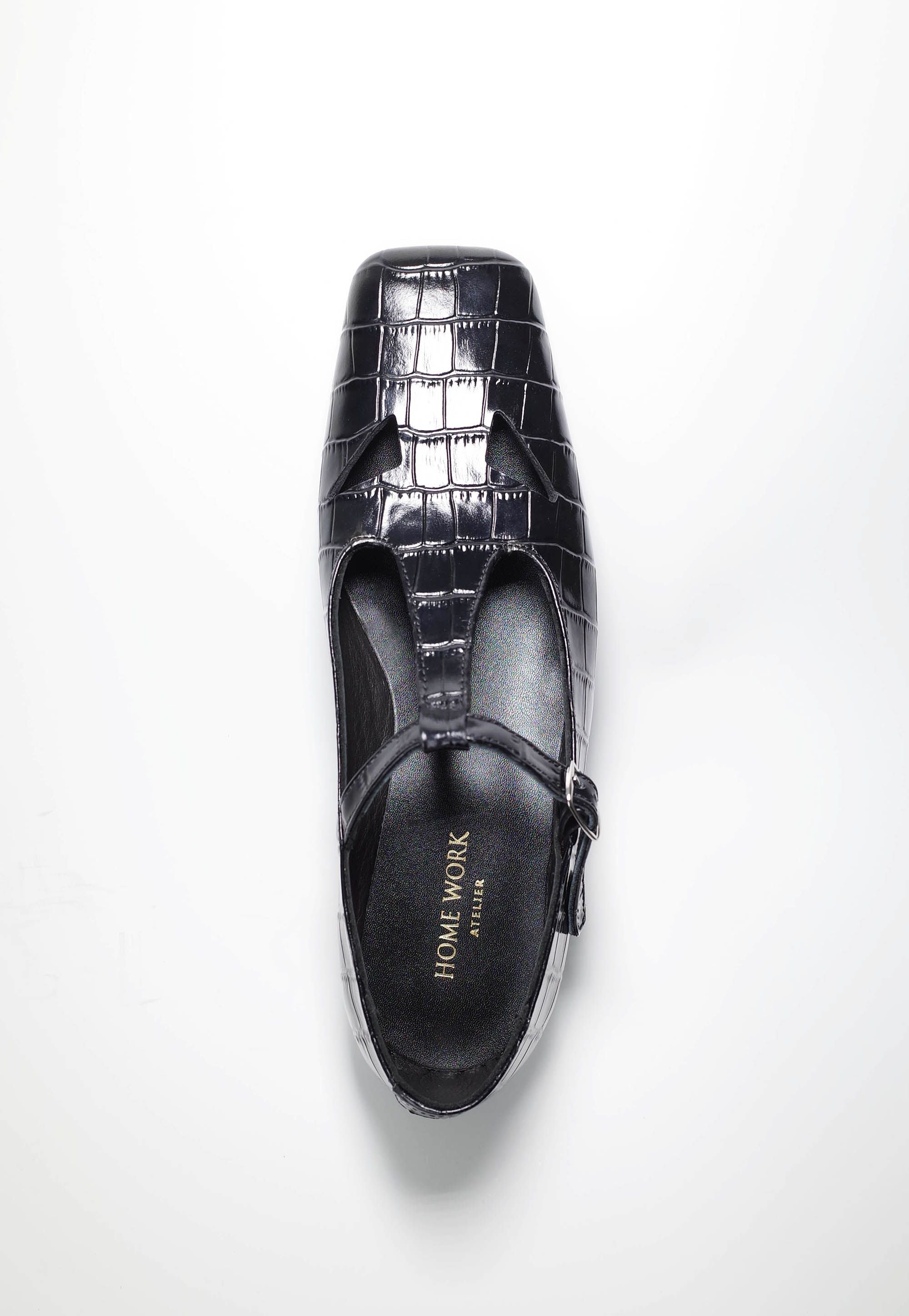 Crocodile T-Strap Mary Jane Shoes - Image 4