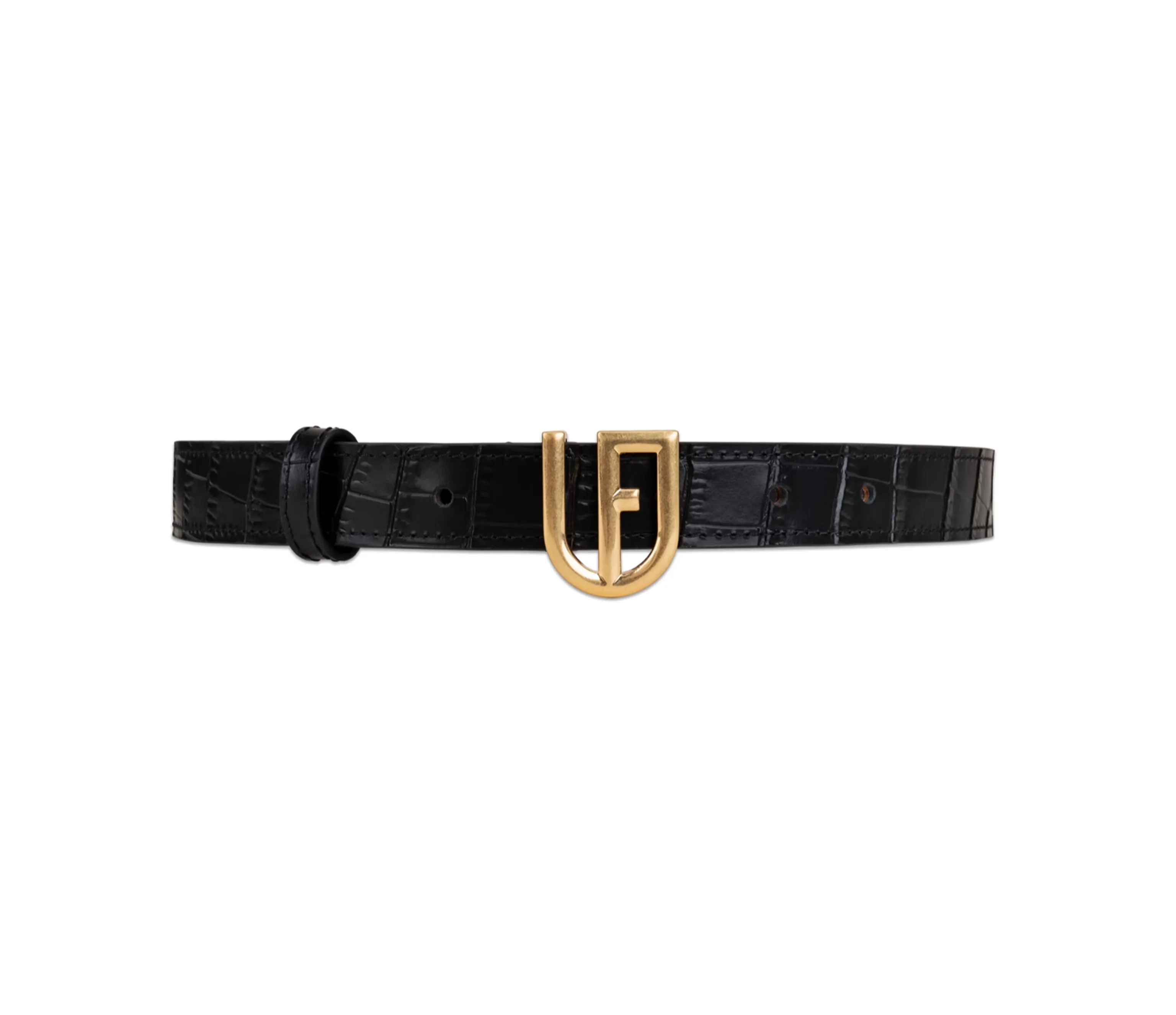 Crocodile Textured Leather Belt - Image 7