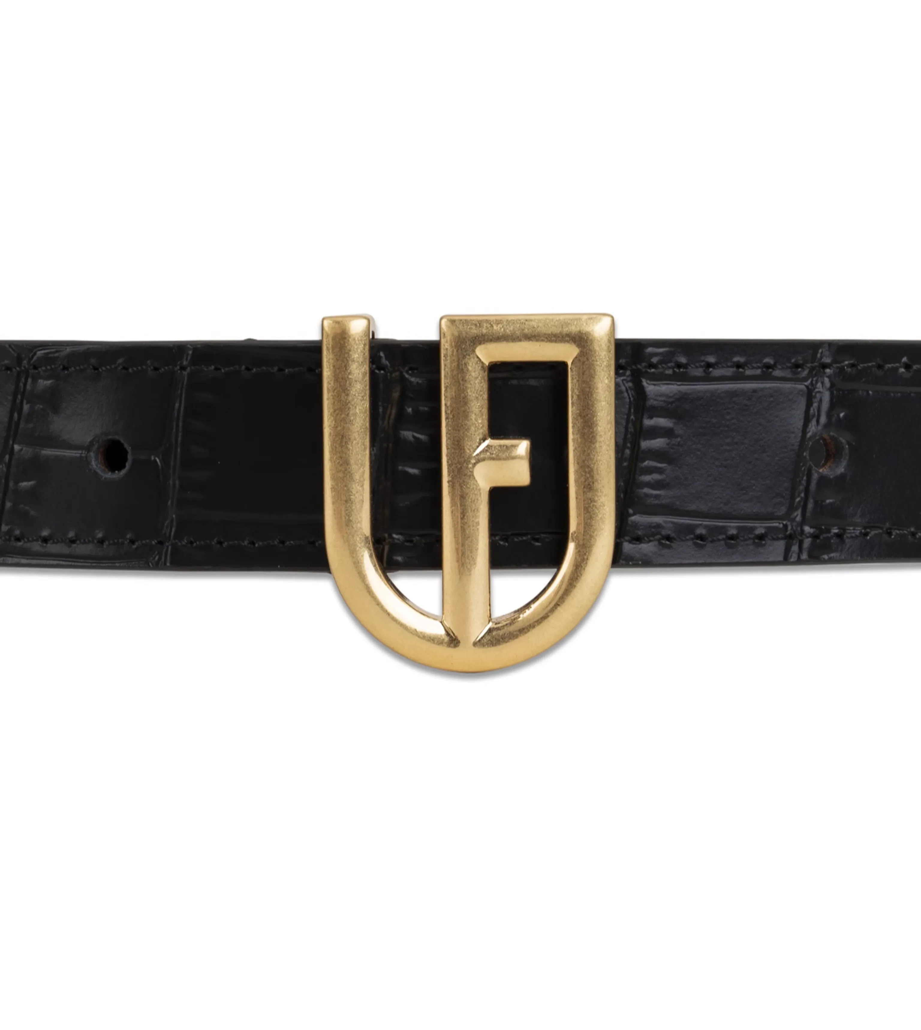 Crocodile Textured Leather Belt - Image 8