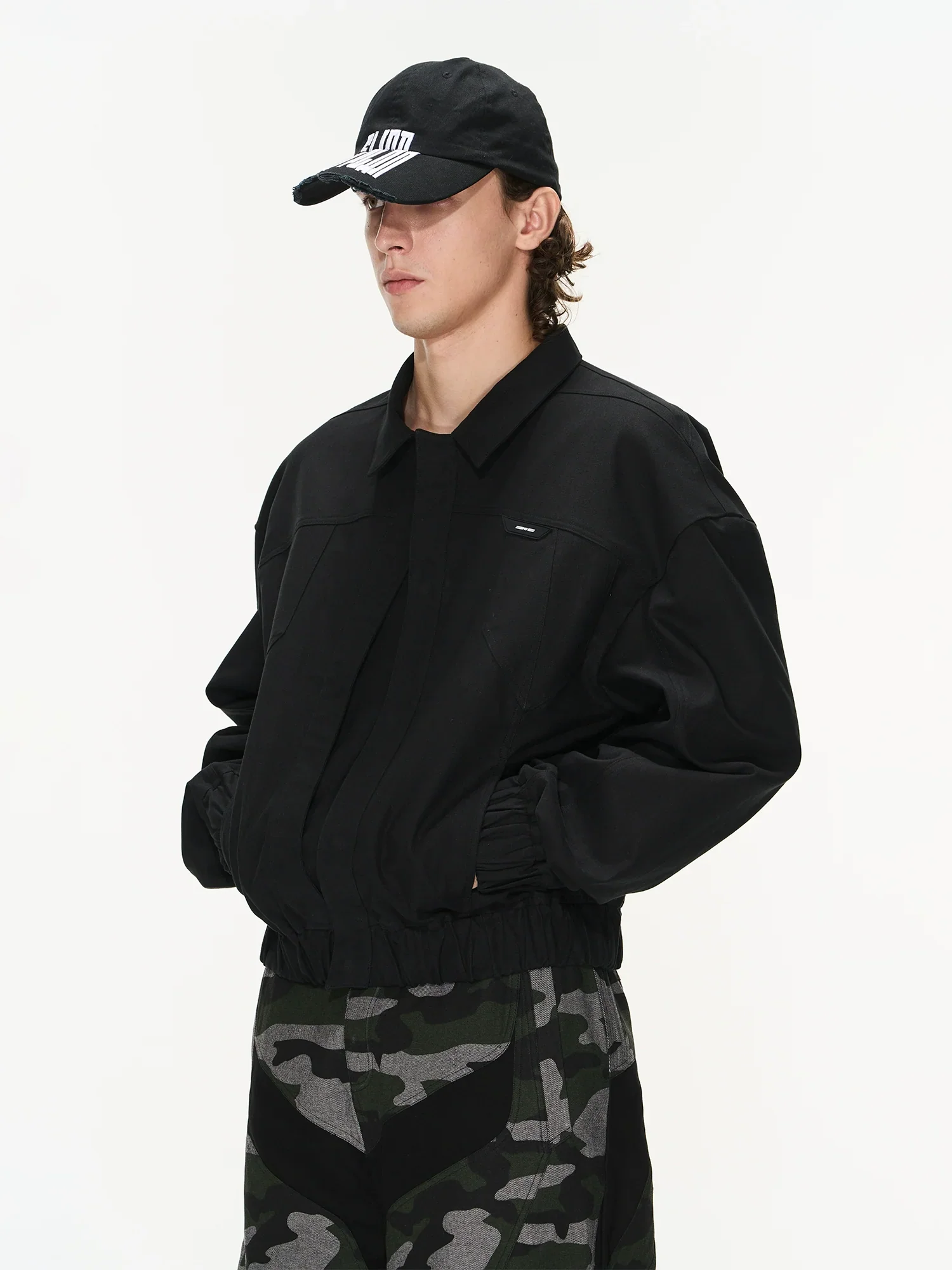 Cropped Cotton Bomber Jacket