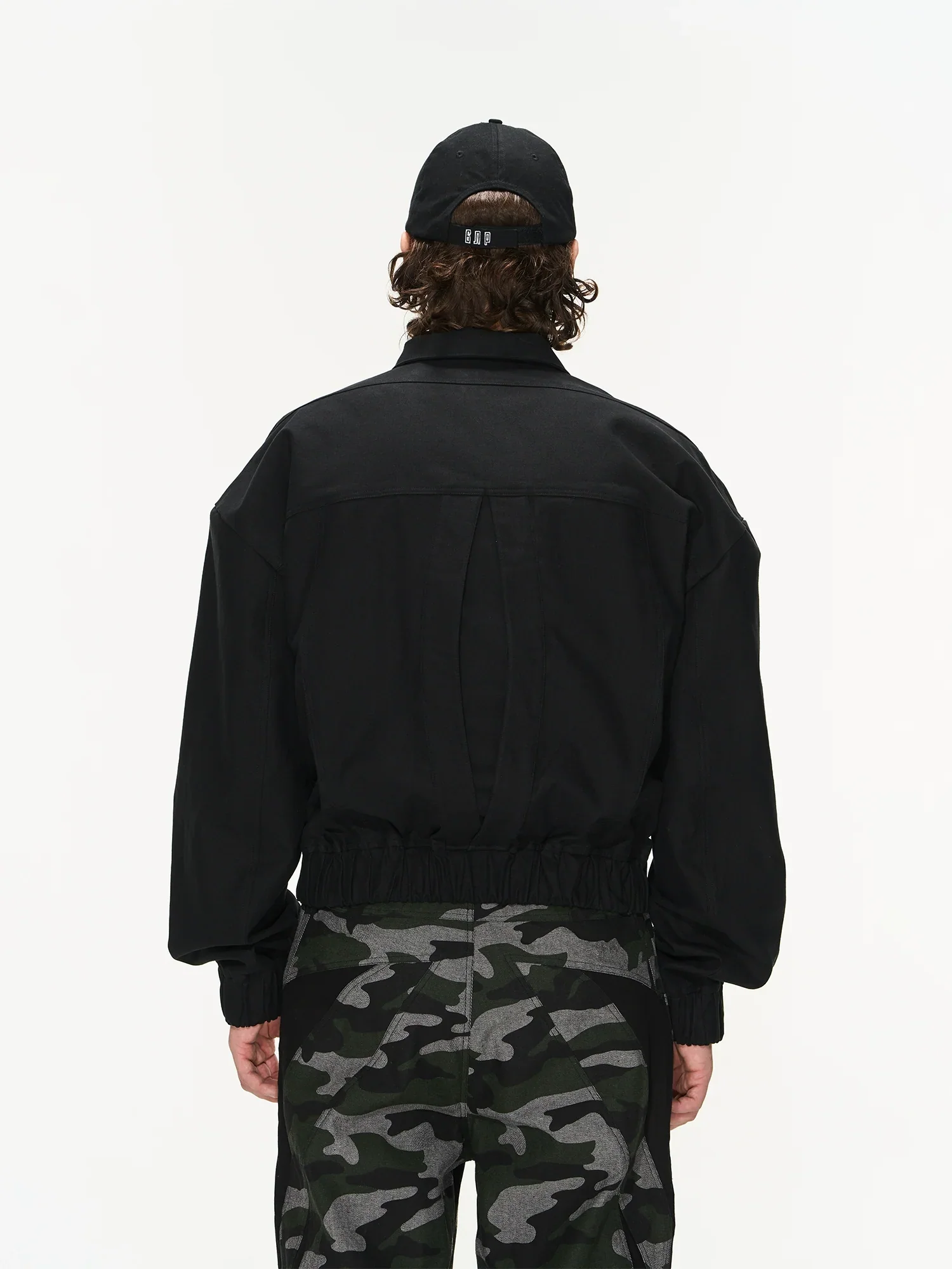 Cropped Cotton Bomber Jacket - Image 2
