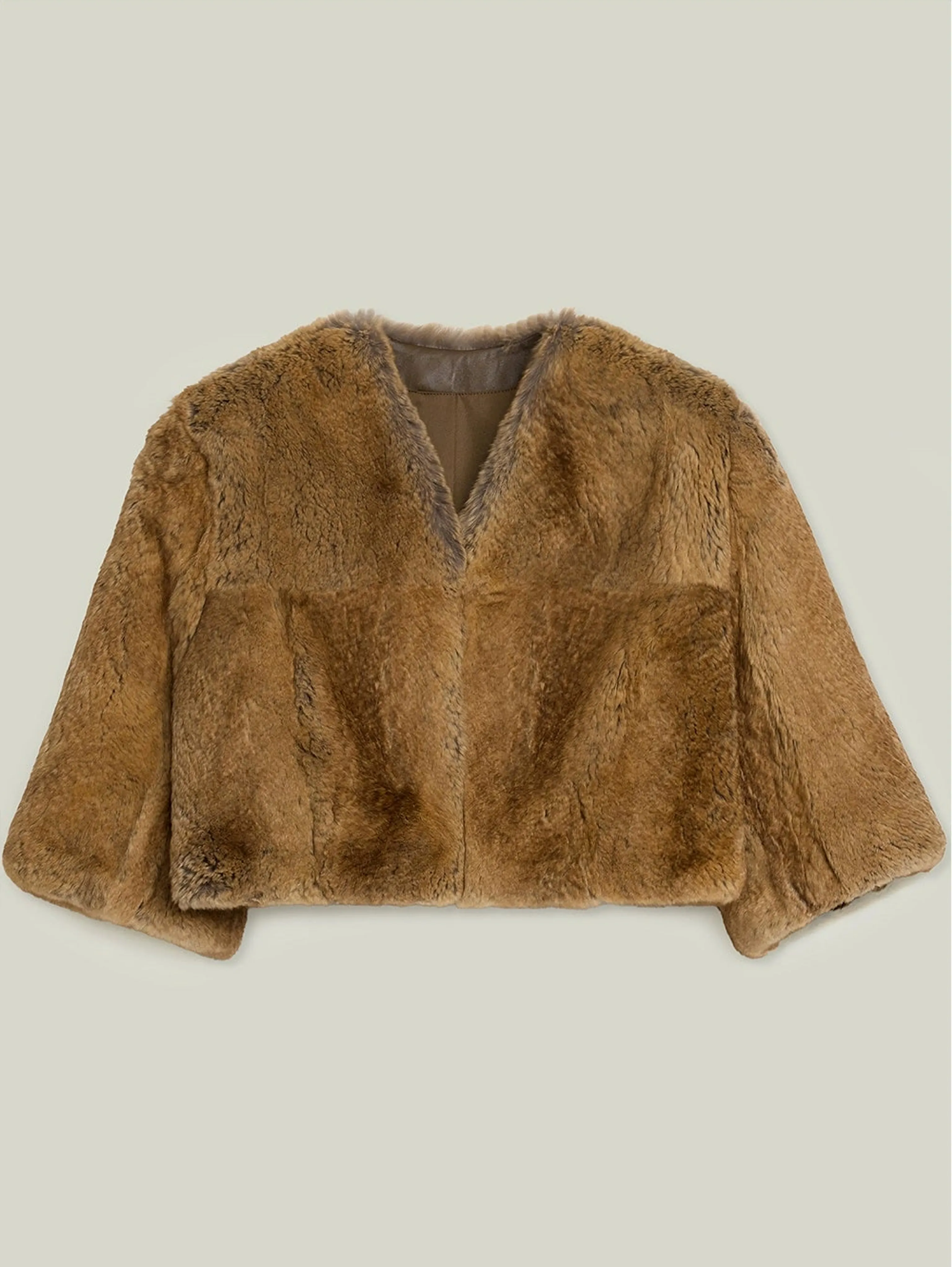Cropped Fur-Textured Jacket - Image 6