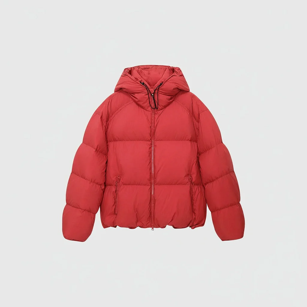 Cropped Hooded Down Puffer - Image 7