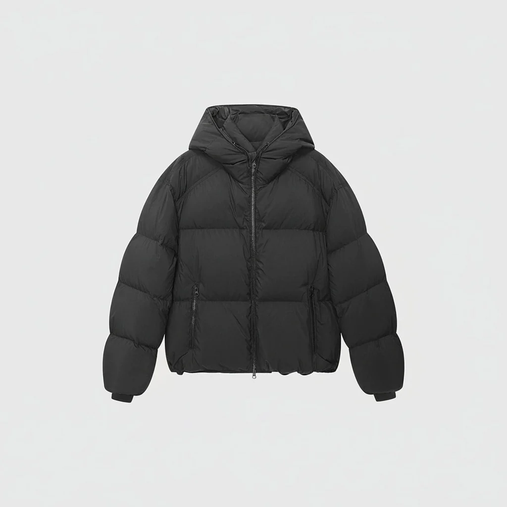 Cropped Hooded Down Puffer - Image 8