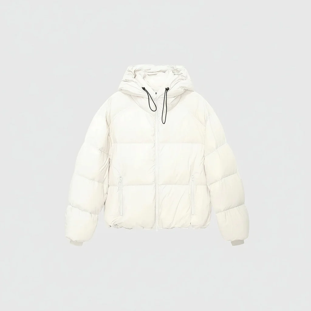 Cropped Hooded Down Puffer - Image 9